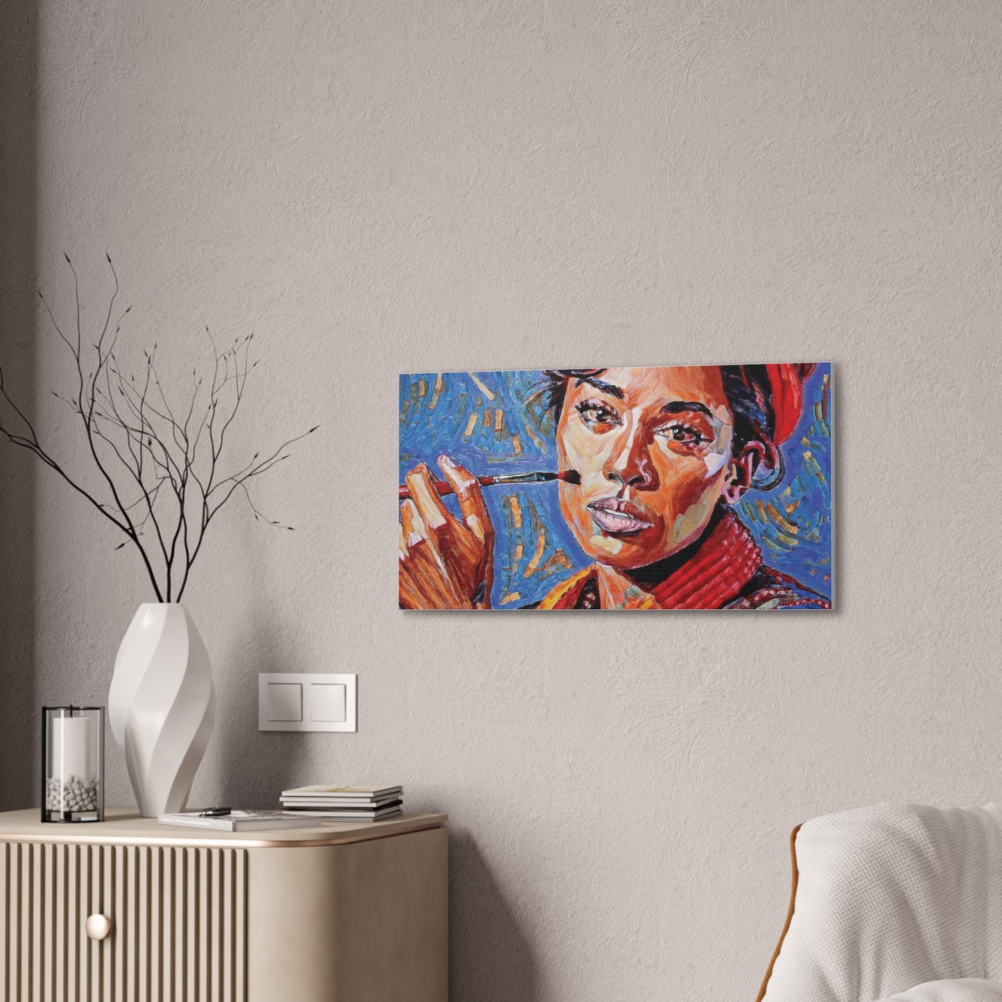 Artistic Canvas Print, Colorful Portrait, Home Decor, Gift for Art Lovers, Wall Art, Unique Artwork