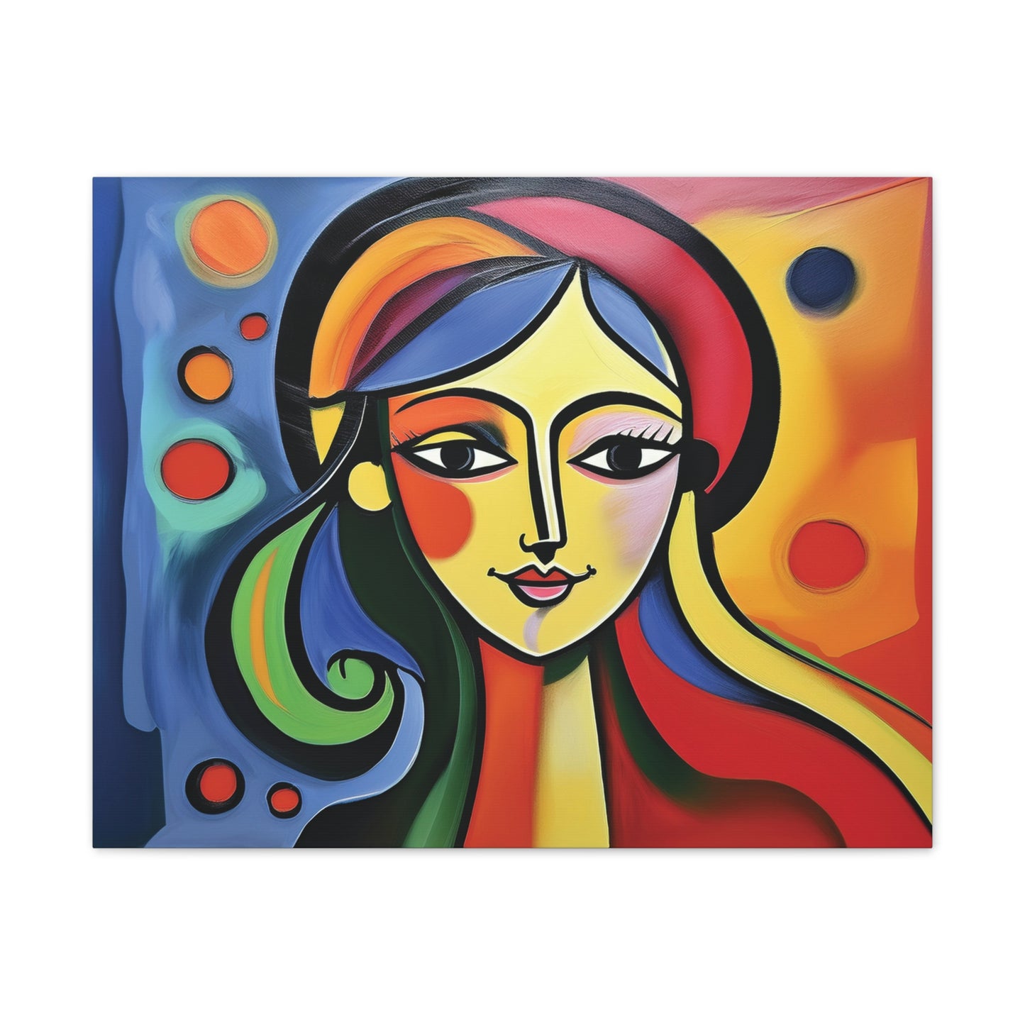 Vibrant Canvas Wall Art, Colorful Abstract Portrait, Modern Home Decor, Unique Gift for Art Lovers, Gallery Wall