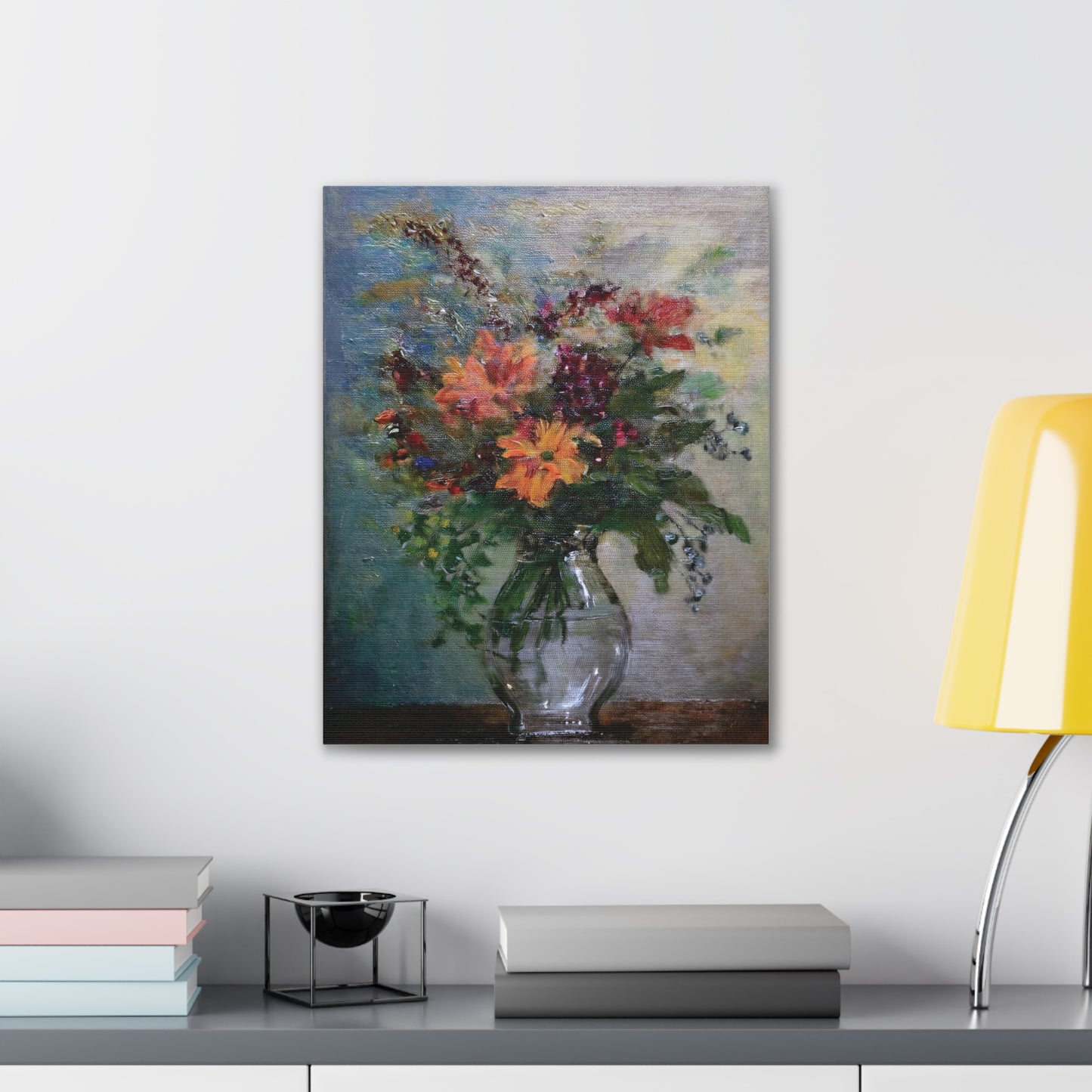 Floral Canvas Wall Art, Vintage Flower Painting, Home Decor, Gift for Her, Living Room Decoration, Art for All Occasions