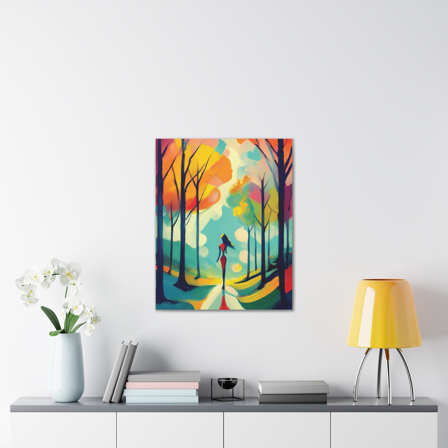 Vibrant Canvas Wall Art, Colorful Landscape Decor, Abstract Nature Print, Home Aesthetic, Gift for Art Lovers, Fashionable Wall Decor