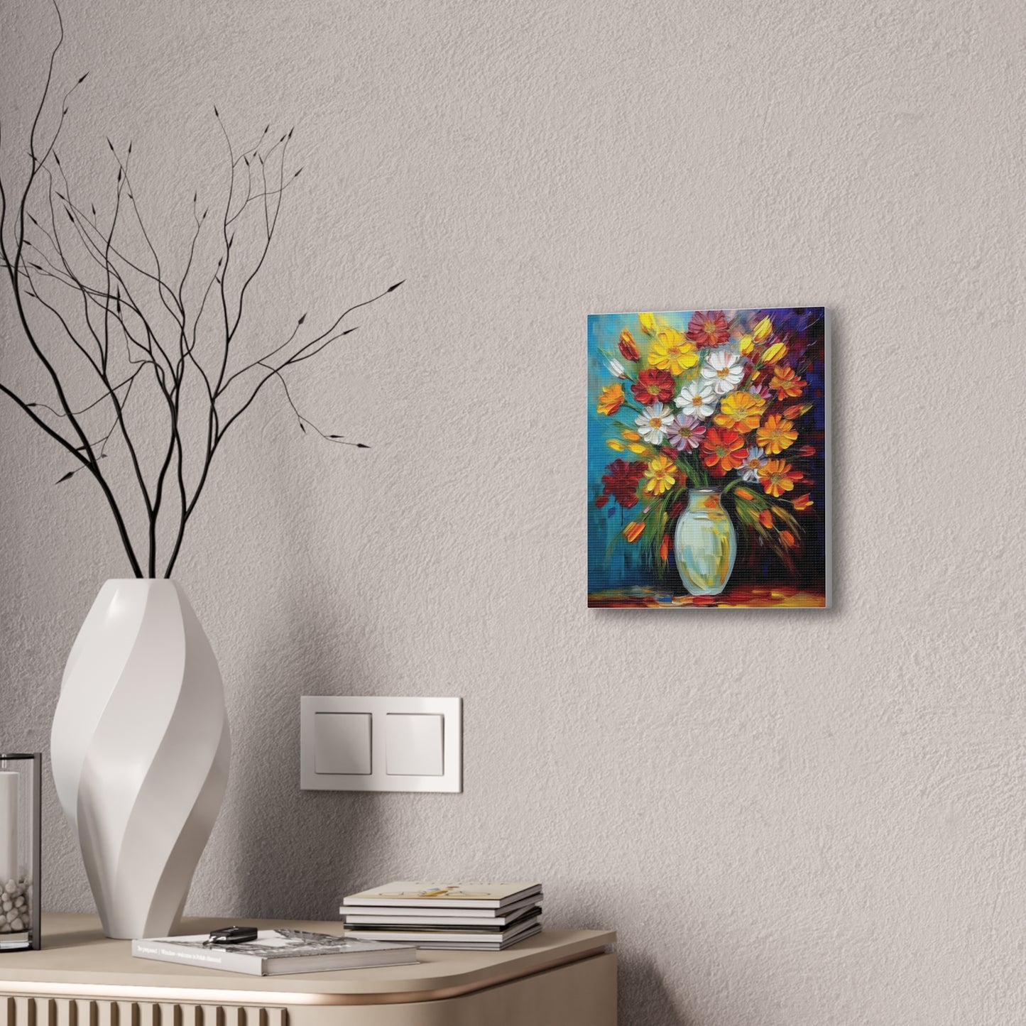 Vibrant Floral Canvas Art | Colorful Flower Wall Decor, Home Gift, Art Print, Spring Decor, Gift for Her, Botanical Artwork