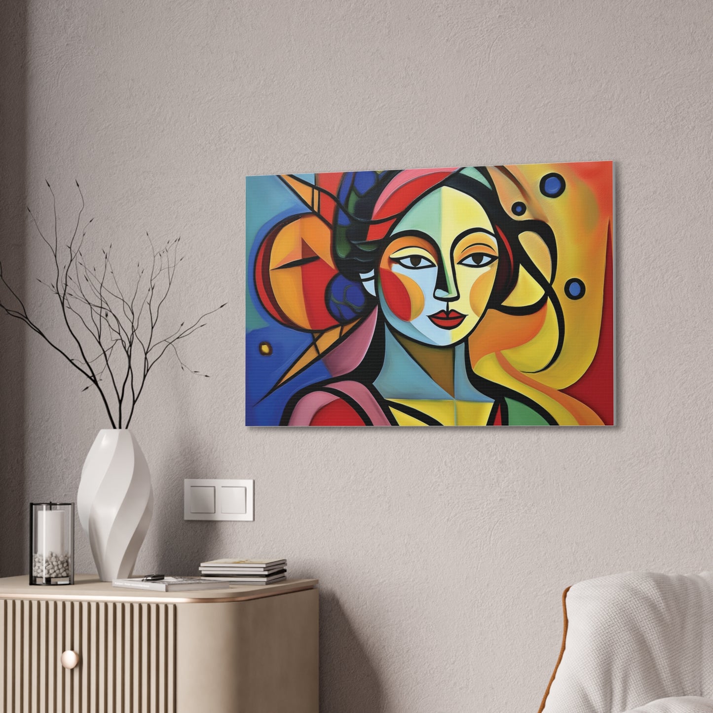 Bold Portrait, Vibrant Abstract Art Canvas Print, Colorful Wall Decor, Unique Gift, Home Aesthetic, Modern Art, Artistic Wall Hanging