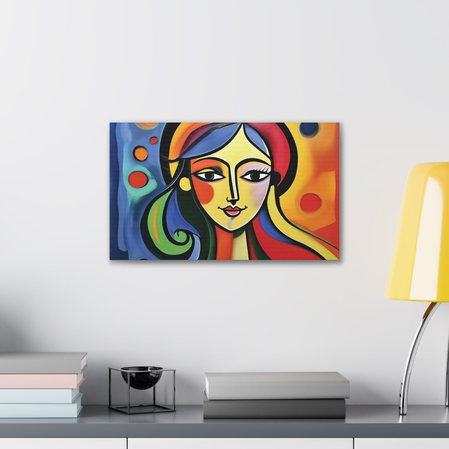 Vibrant Canvas Wall Art, Colorful Abstract Portrait, Modern Home Decor, Unique Gift for Art Lovers, Gallery Wall