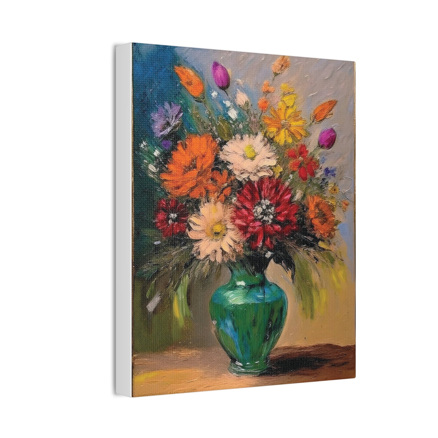 Floral Canvas Art Print, Vibrant Flower Wall Decor, Home Decoration, Gift for Nature Lovers, Colorful Artwork for Celebrations