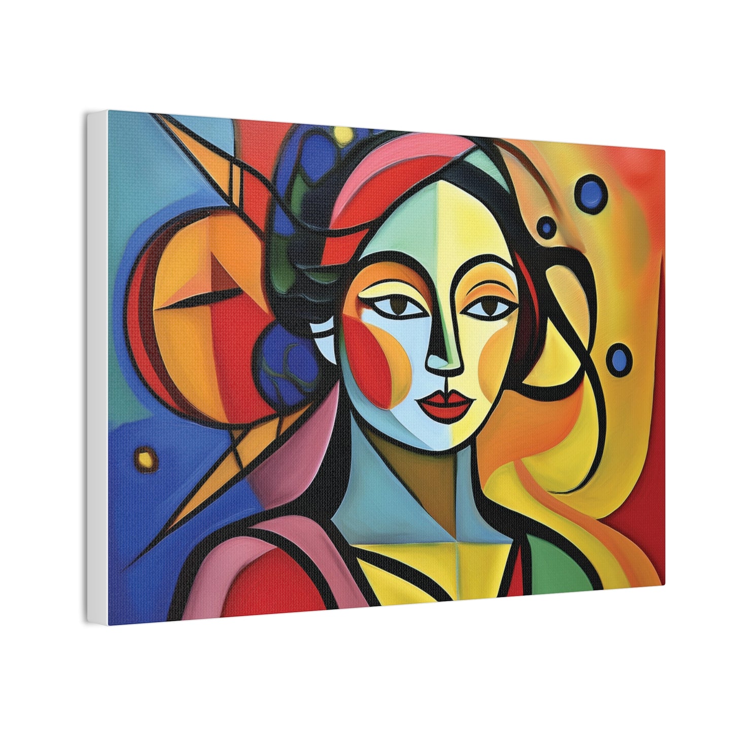 Bold Portrait, Vibrant Abstract Art Canvas Print, Colorful Wall Decor, Unique Gift, Home Aesthetic, Modern Art, Artistic Wall Hanging