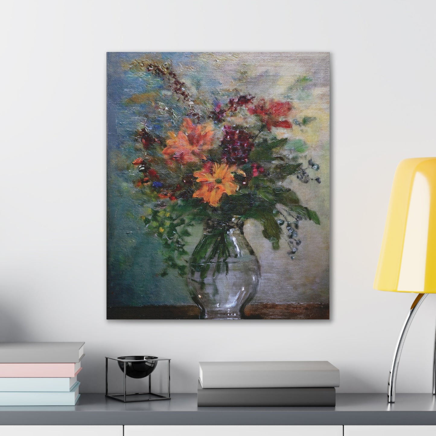 Floral Canvas Wall Art, Vintage Flower Painting, Home Decor, Gift for Her, Living Room Decoration, Art for All Occasions