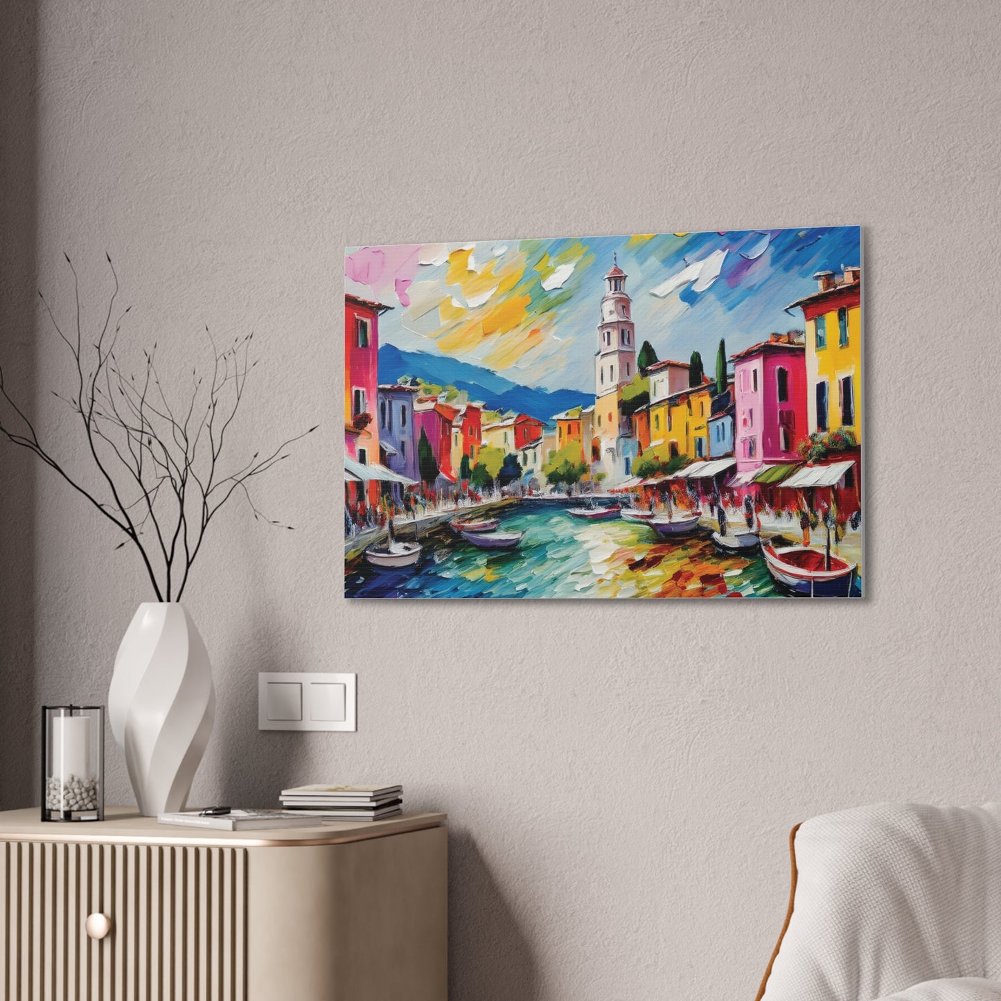 Vibrant Canvas Wall Art, Colorful Landscape Print, Home Decor, Gift for Art Lovers, Living Room Decoration