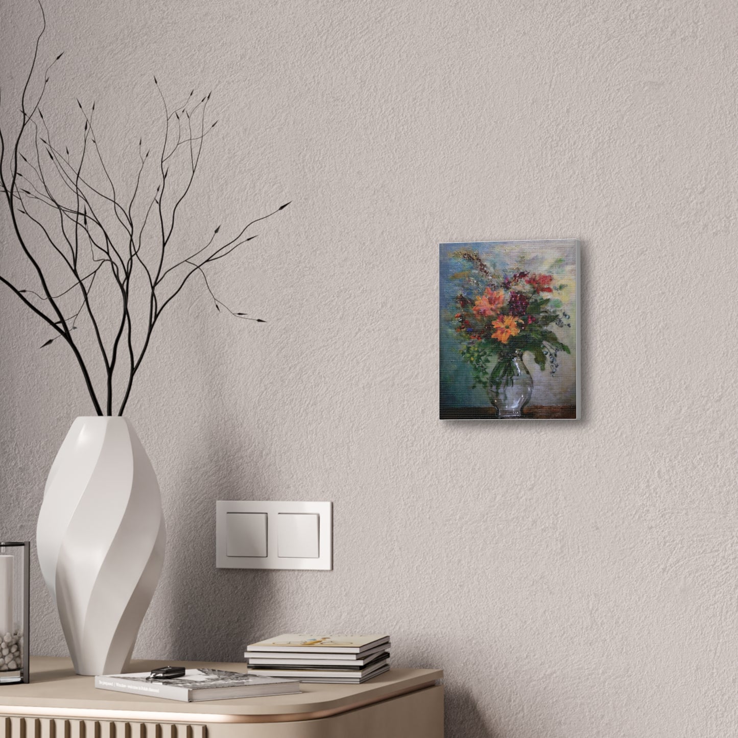 Floral Canvas Wall Art, Vintage Flower Painting, Home Decor, Gift for Her, Living Room Decoration, Art for All Occasions