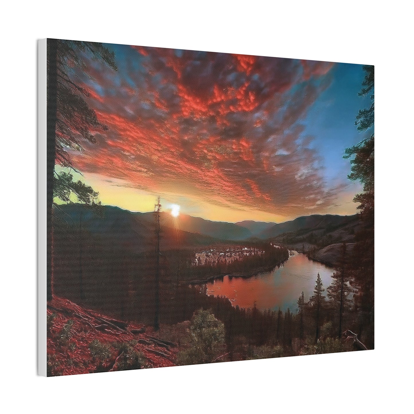 Scenic Canvas Wall Art, Colorful Landscape Print, Nature Decor, Home Wall Hanging, Sunset Photography