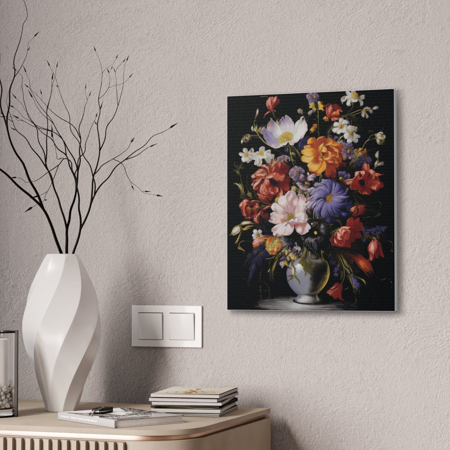 Floral Canvas Art Print, Wall Decor for Home, Vibrant Flower Artwork, Gift for Garden Lovers, Colorful Floral Wall Art, Spring Decoration