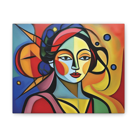 Bold Portrait, Vibrant Abstract Art Canvas Print, Colorful Wall Decor, Unique Gift, Home Aesthetic, Modern Art, Artistic Wall Hanging