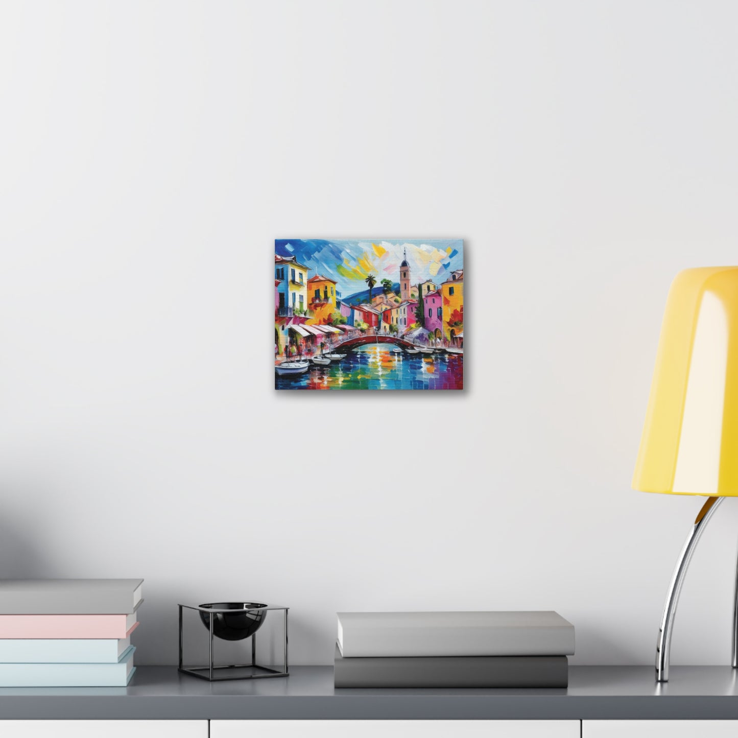 Vibrant Canvas Art, Colorful Wall Decor, Modern Artwork for Home, Italian Landscape Painting, Gift for Art Lovers
