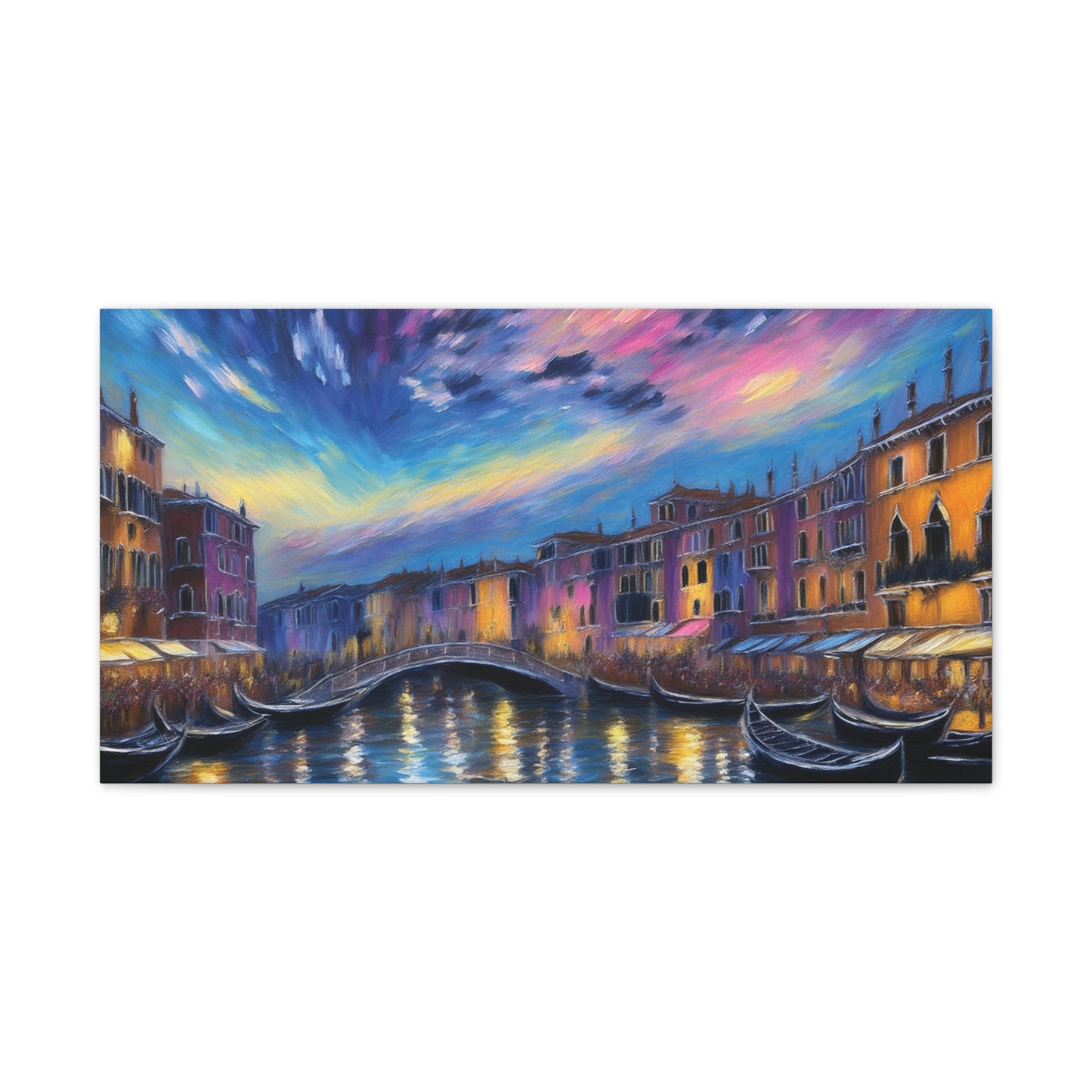 Canvas Wall Art, Serene Venice Scene, Home Decor, Art Gift for Her, Office Wall Decoration, Colorful Landscape Print