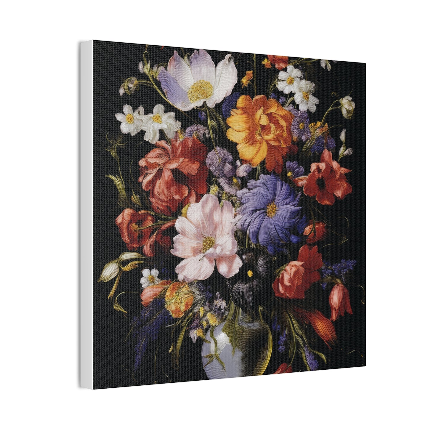 Floral Canvas Art Print, Wall Decor for Home, Vibrant Flower Artwork, Gift for Garden Lovers, Colorful Floral Wall Art, Spring Decoration