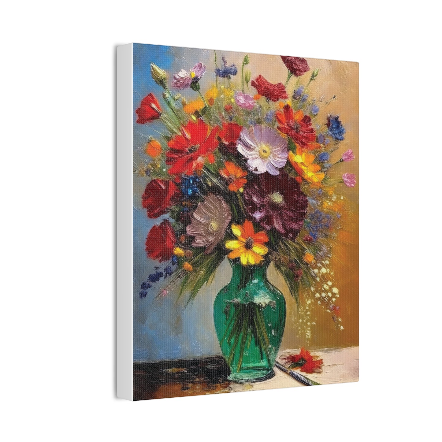 Floral Canvas Art Print, Colorful Flower Wall Decor, Home Interior Design, Gift for Art Lovers, Spring Decor