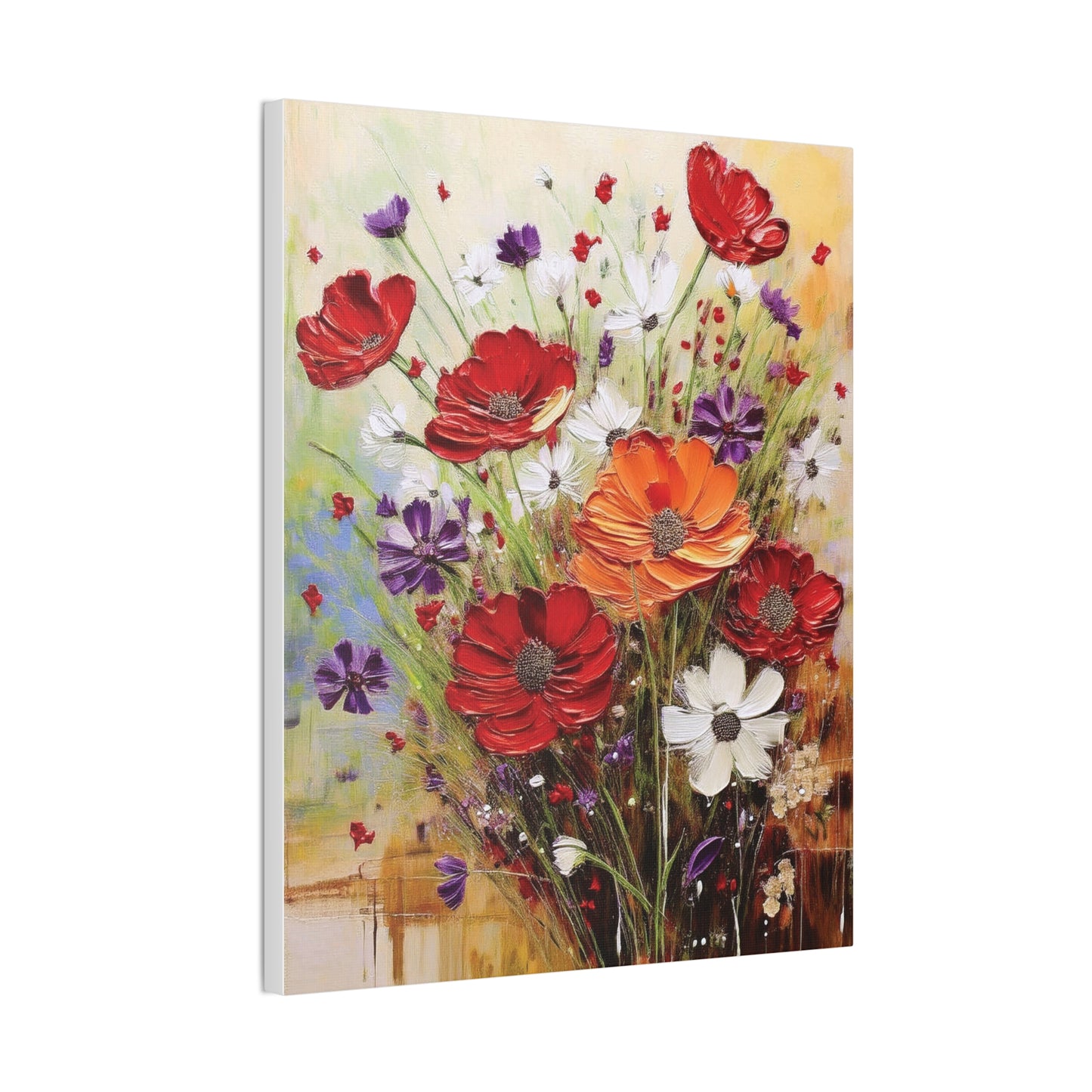 Floral Canvas Art Print, Colorful Flower Wall Decor, Home Decor, Gift for Her, Botanical Wall Art, Mothers Day Decoration