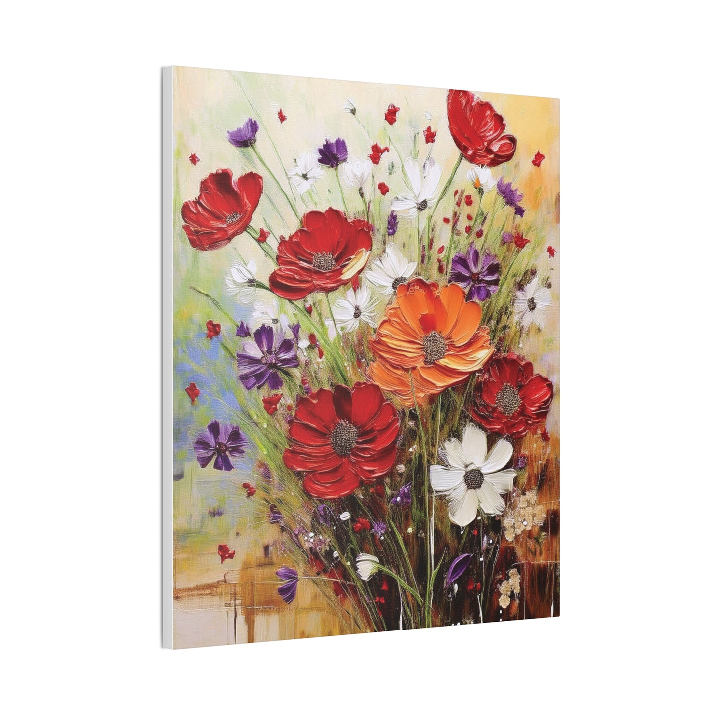 Floral Canvas Art Print, Colorful Flower Wall Decor, Home Decor, Gift for Her, Botanical Wall Art, Mothers Day Decoration