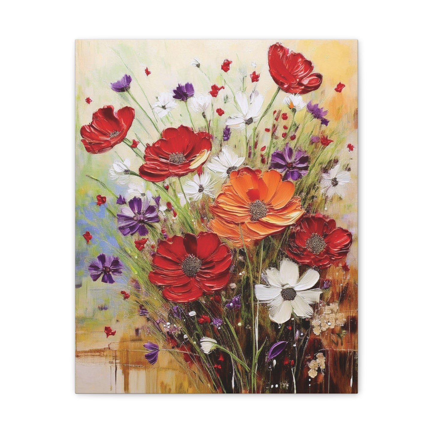 Floral Canvas Art Print, Colorful Flower Wall Decor, Home Decor, Gift for Her, Botanical Wall Art, Mothers Day Decoration