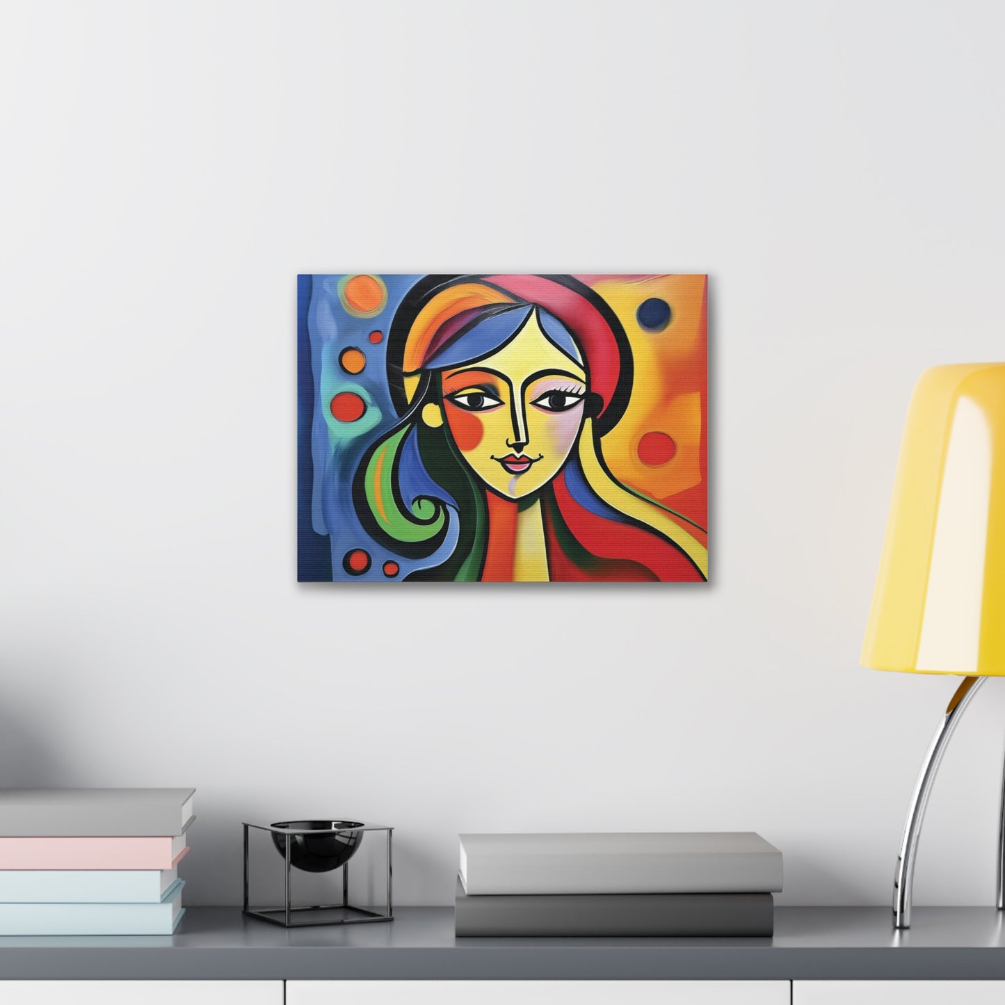 Vibrant Canvas Wall Art, Colorful Abstract Portrait, Modern Home Decor, Unique Gift for Art Lovers, Gallery Wall