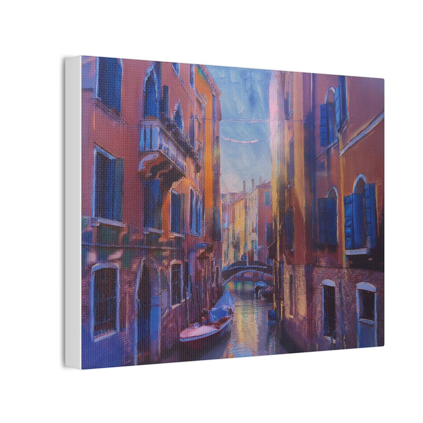 Venetian Canal Art Print, Canvas Wall Decor, Home Gallery Art, Gift for Art Lovers, Living Room Wall Art, Colorful Italian Landscape