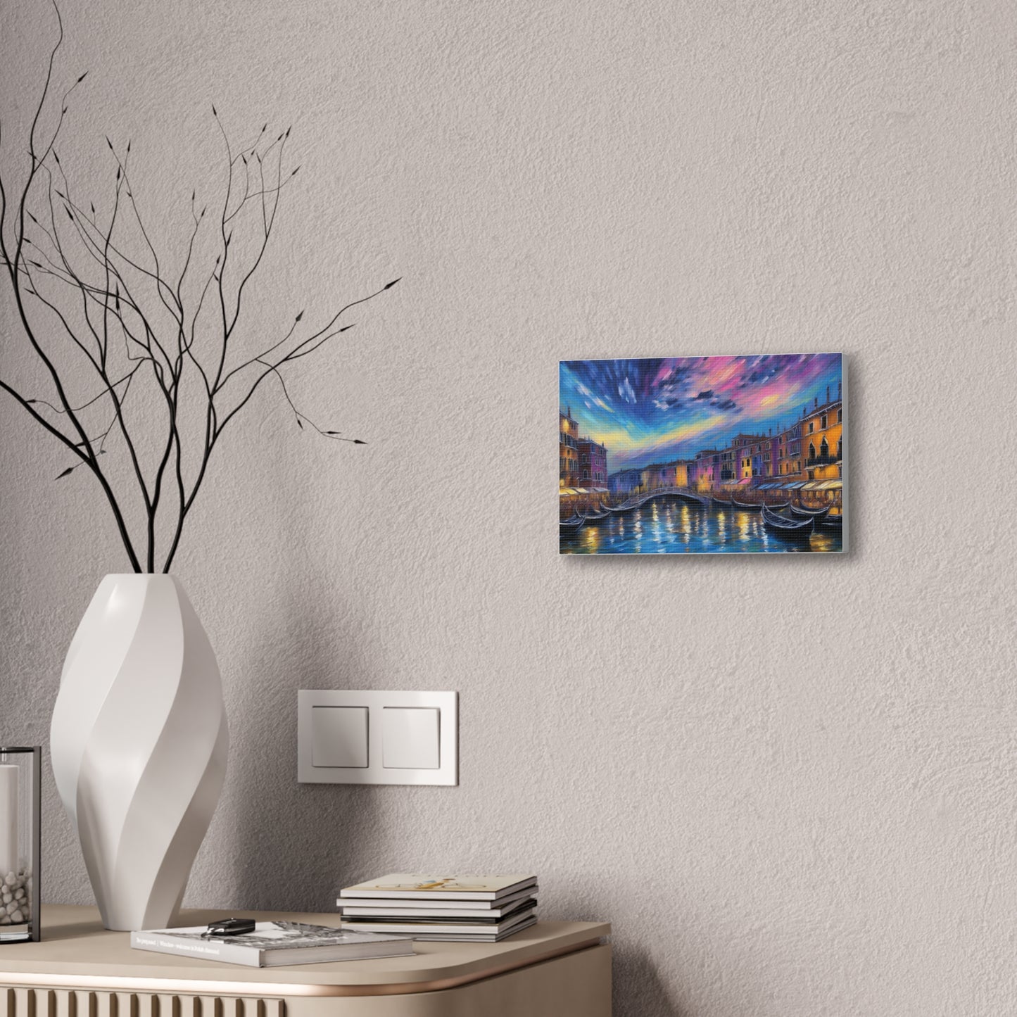 Canvas Wall Art, Serene Venice Scene, Home Decor, Art Gift for Her, Office Wall Decoration, Colorful Landscape Print