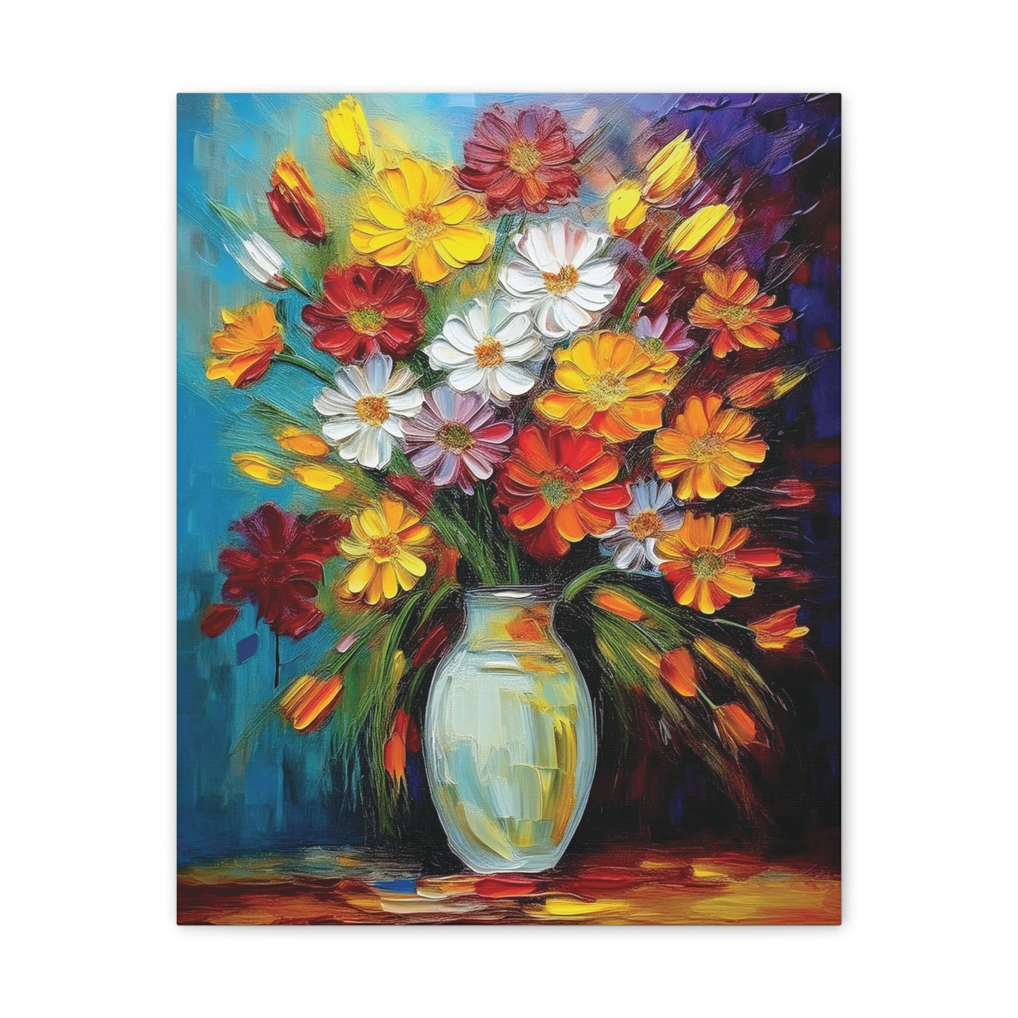 Vibrant Floral Canvas Art | Colorful Flower Wall Decor, Home Gift, Art Print, Spring Decor, Gift for Her, Botanical Artwork