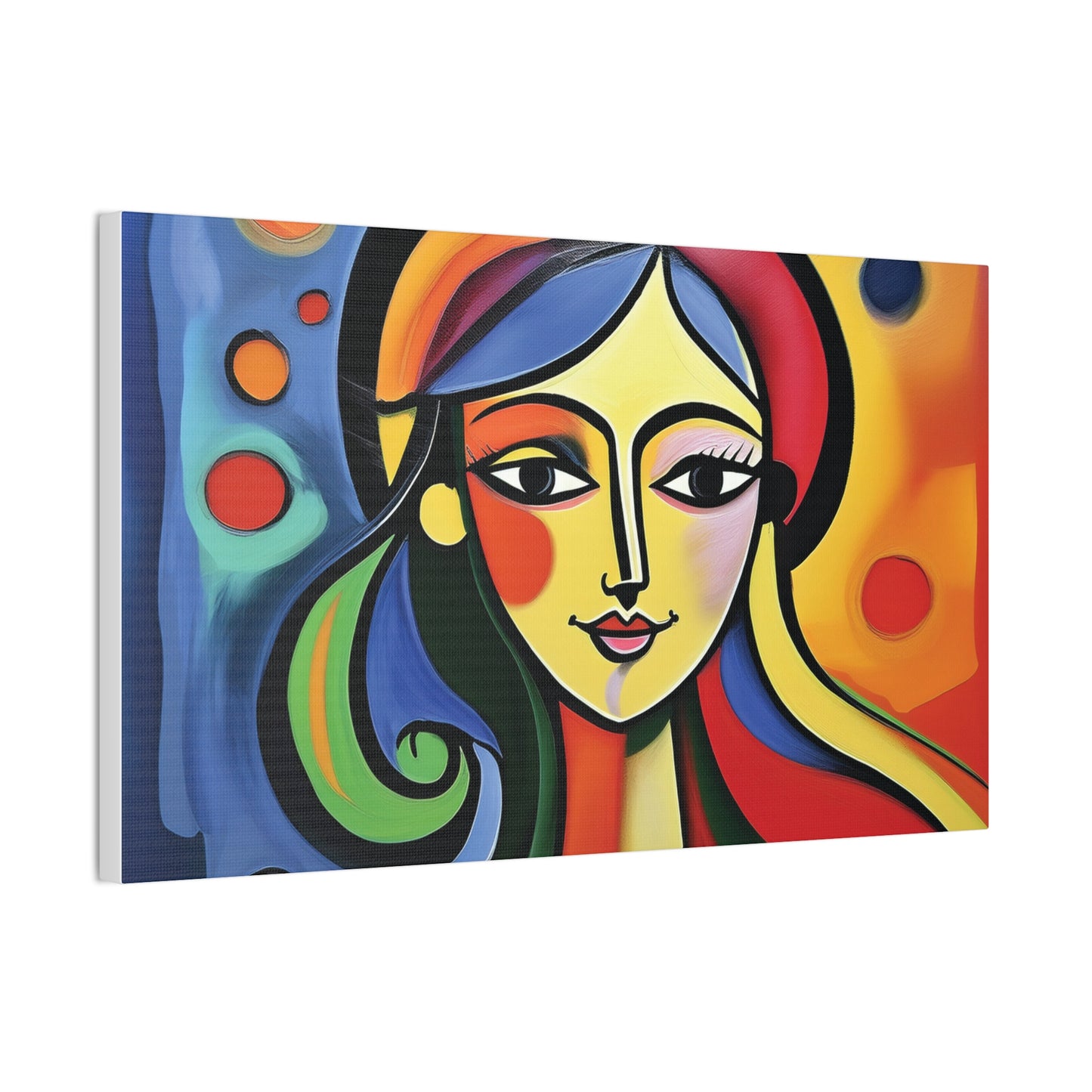 Vibrant Canvas Wall Art, Colorful Abstract Portrait, Modern Home Decor, Unique Gift for Art Lovers, Gallery Wall
