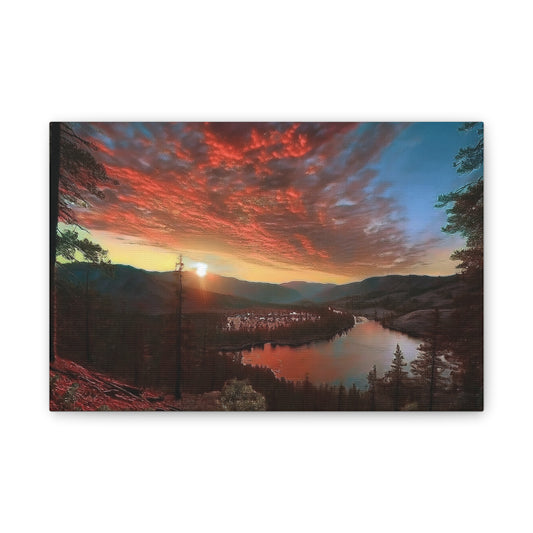 Scenic Canvas Wall Art, Colorful Landscape Print, Nature Decor, Home Wall Hanging, Sunset Photography