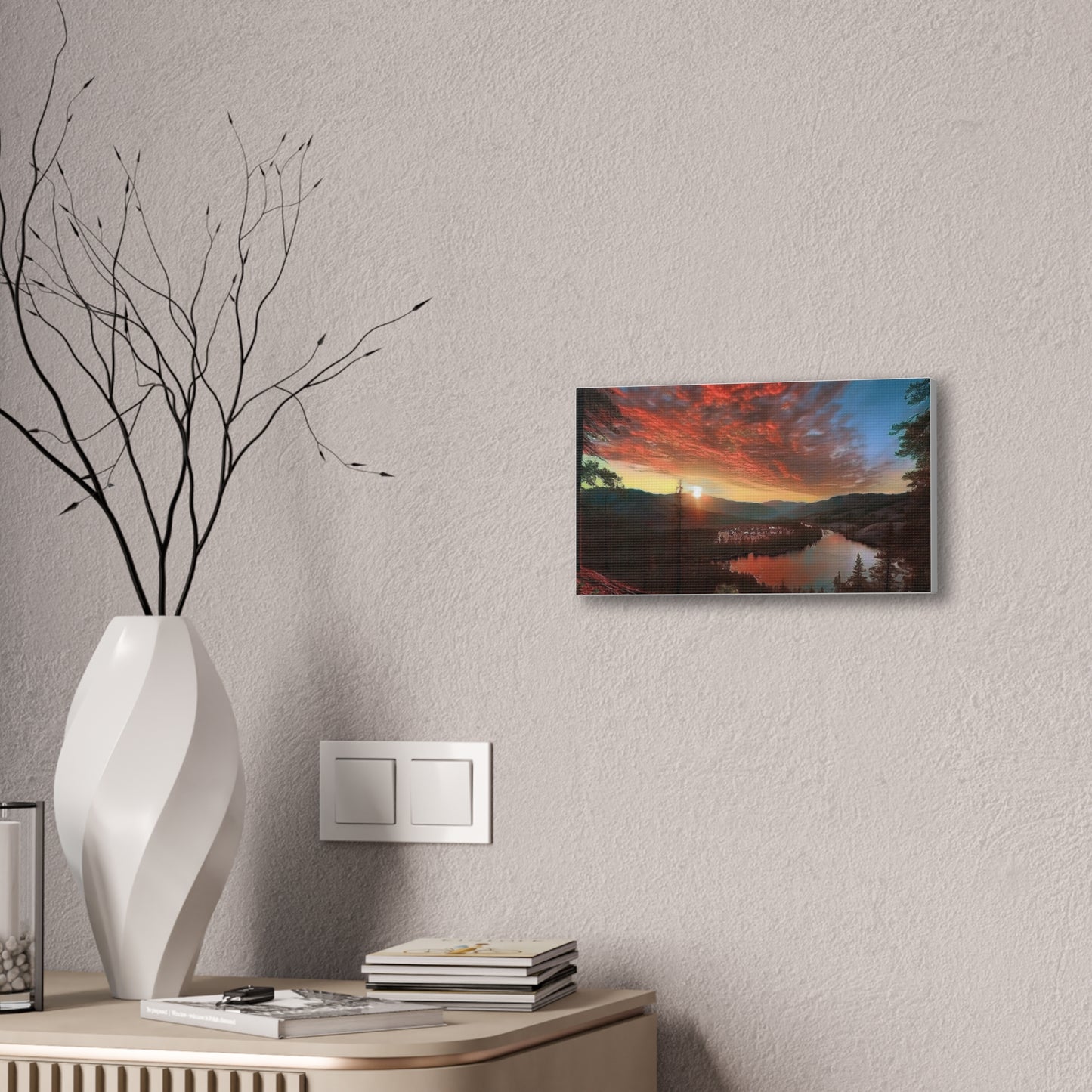 Scenic Canvas Wall Art, Colorful Landscape Print, Nature Decor, Home Wall Hanging, Sunset Photography