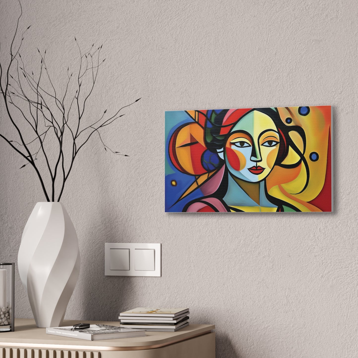 Bold Portrait, Vibrant Abstract Art Canvas Print, Colorful Wall Decor, Unique Gift, Home Aesthetic, Modern Art, Artistic Wall Hanging