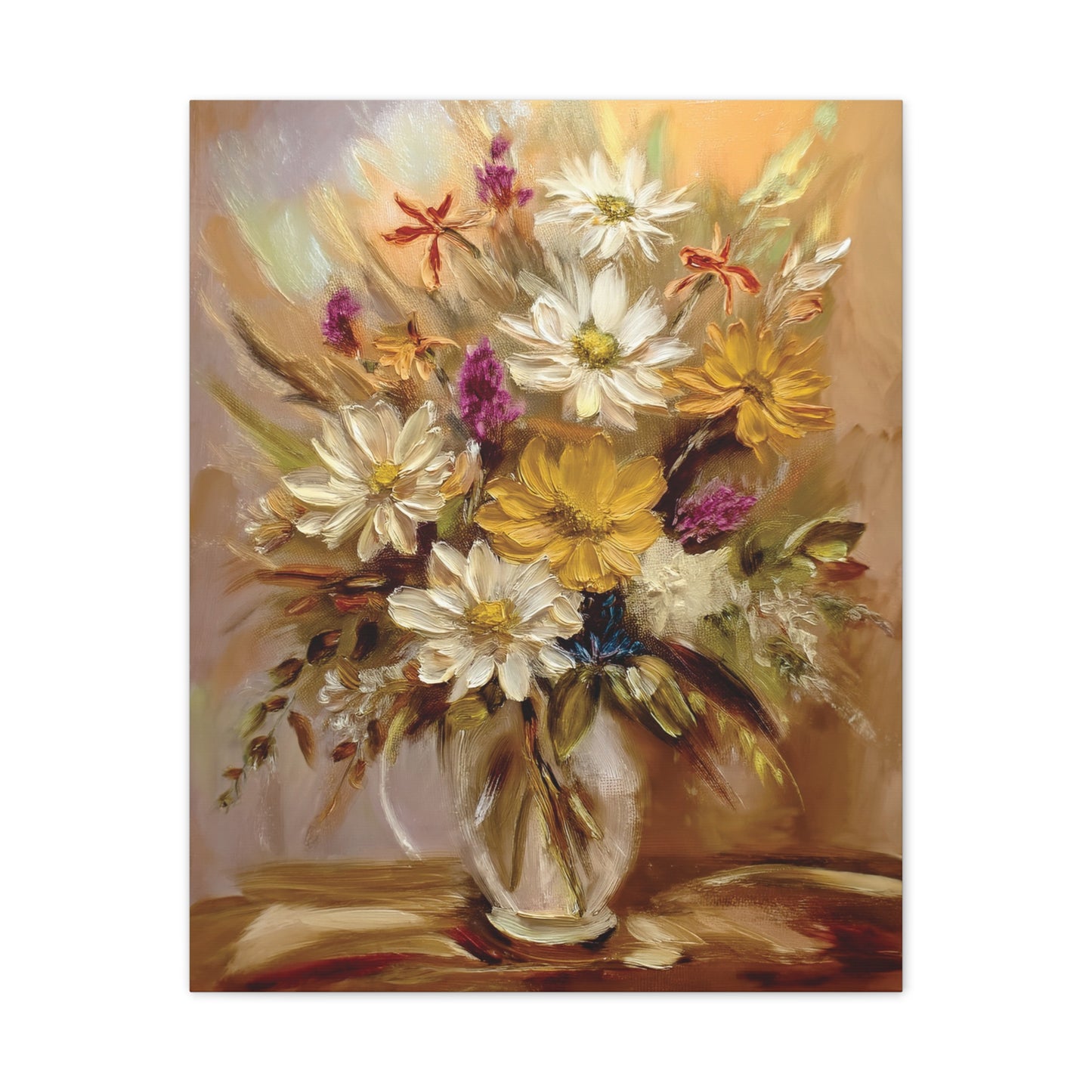 Floral Canvas Art Print, Vibrant Flower Decor, Wall Art for Home, Gift for Garden Lovers, Spring Decoration, Nature-Inspired Artwork