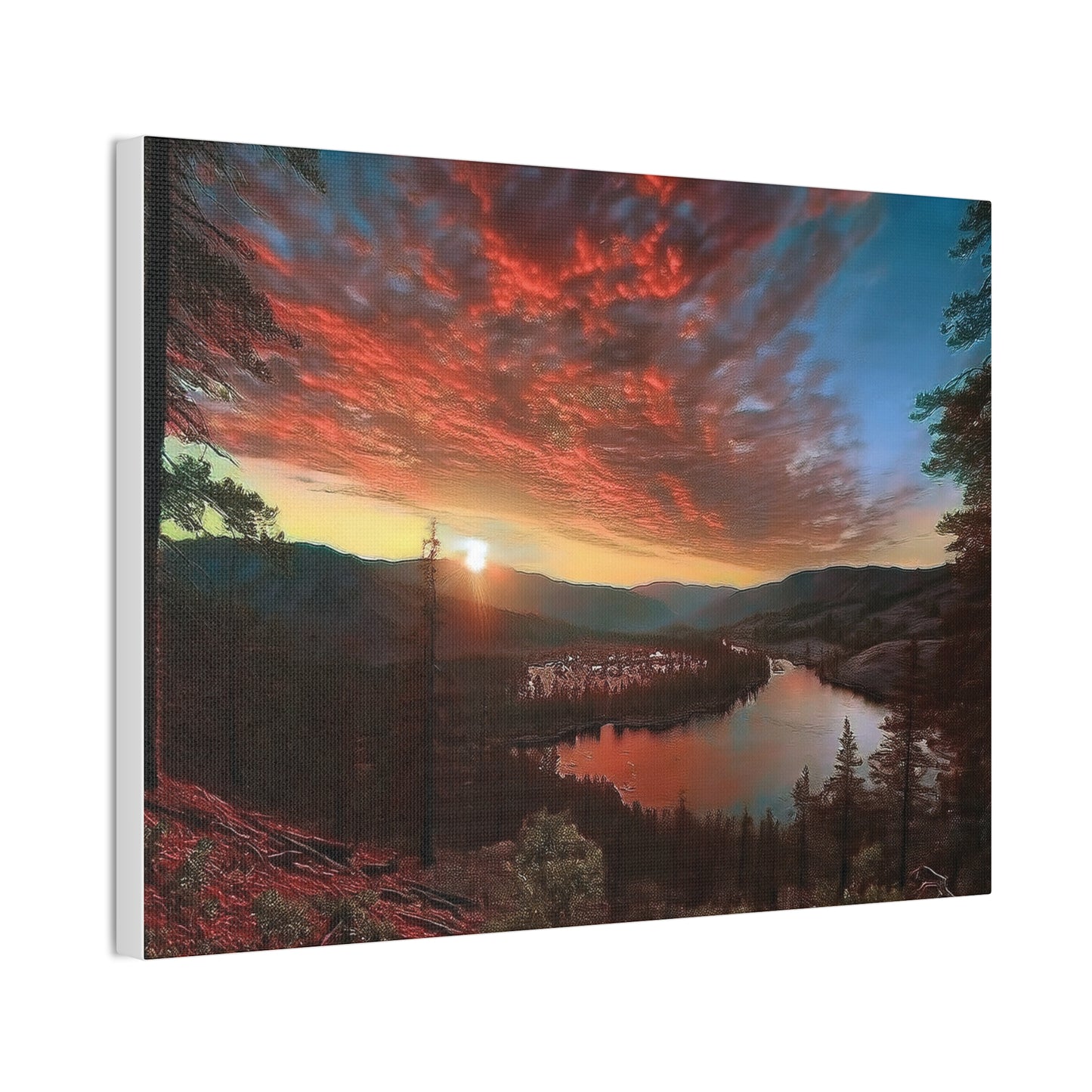 Scenic Canvas Wall Art, Colorful Landscape Print, Nature Decor, Home Wall Hanging, Sunset Photography