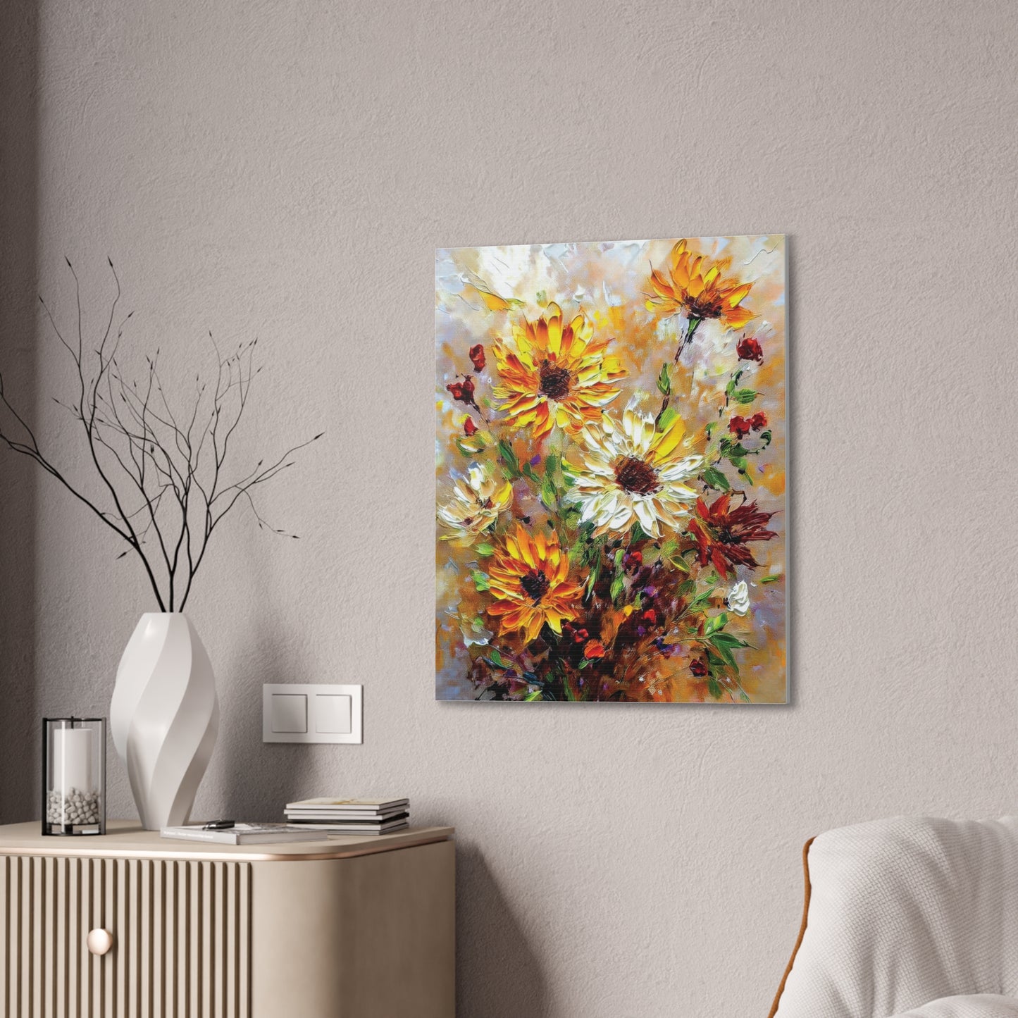 Floral Canvas Art Print, Vibrant Flower Wall Decor, Home Decoration, Gift for Garden Lovers, Brighten Your Space
