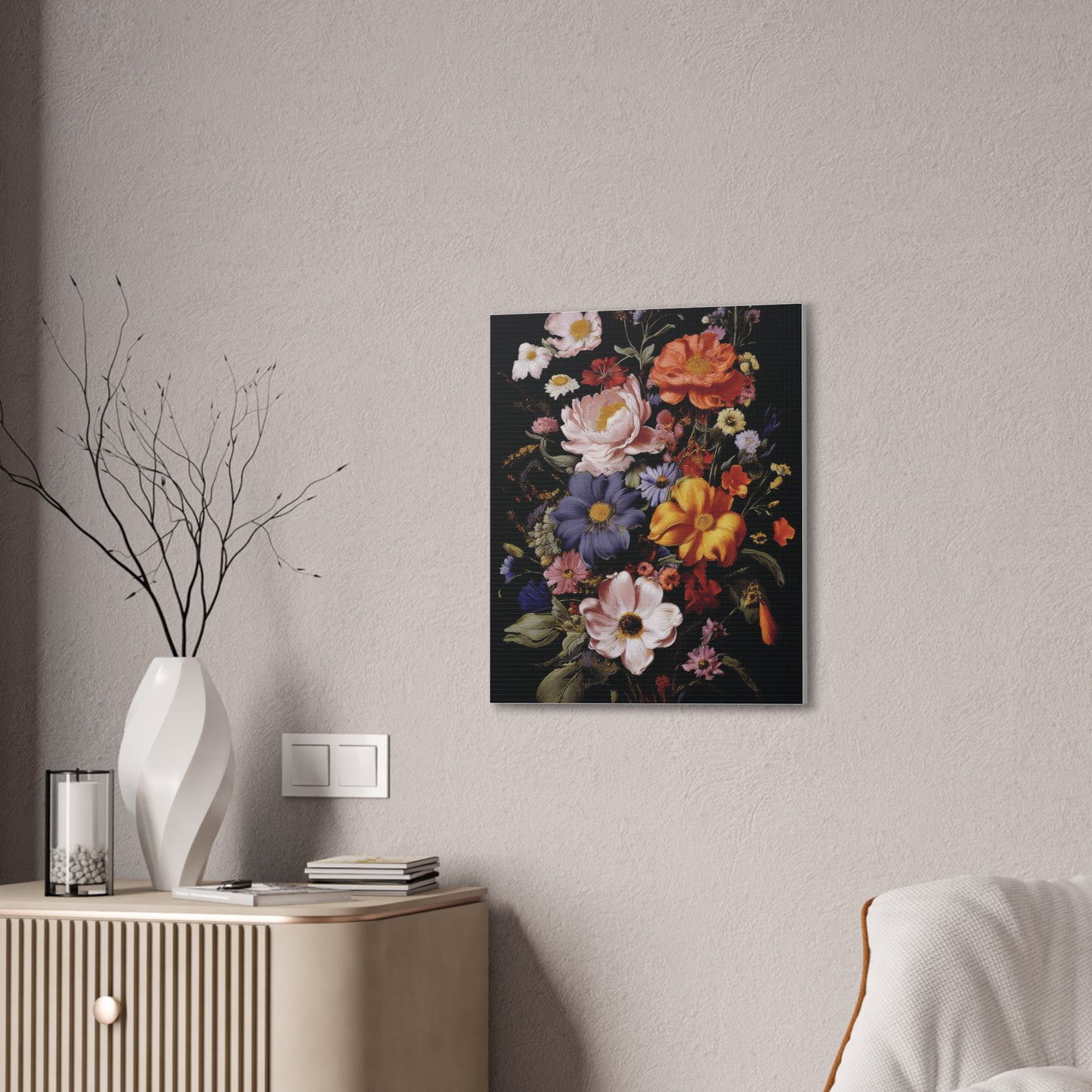 Floral Wall Art Canvas, Botanical Artwork, Home Decor, Gift for Her, Abstract Flower Print, Colorful Flower Canvas