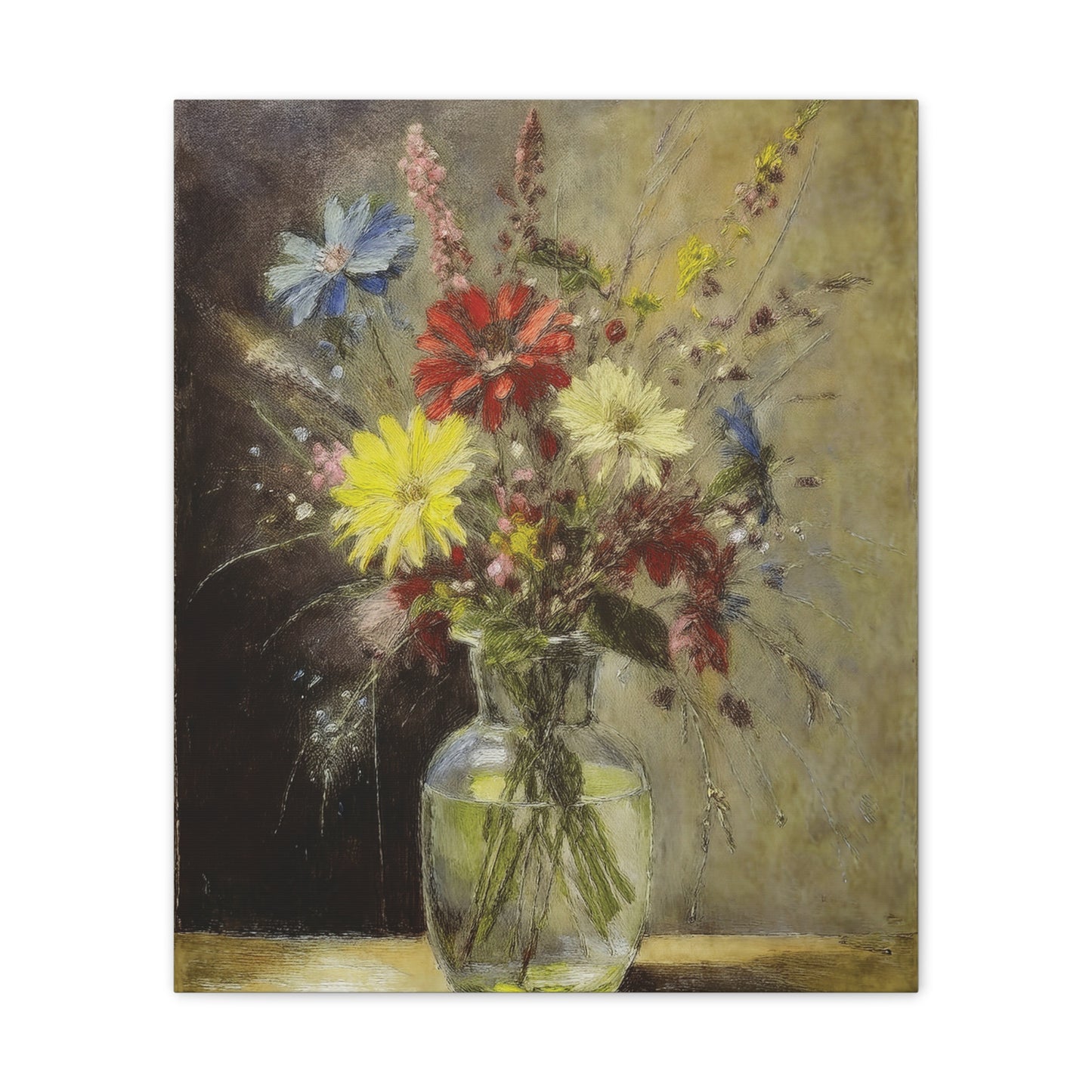 Floral Canvas Art Print, Vibrant Home Decor, Wall Art for Living Room, Colorful Floral Artwork, Gift for Her, Gallery Wrap