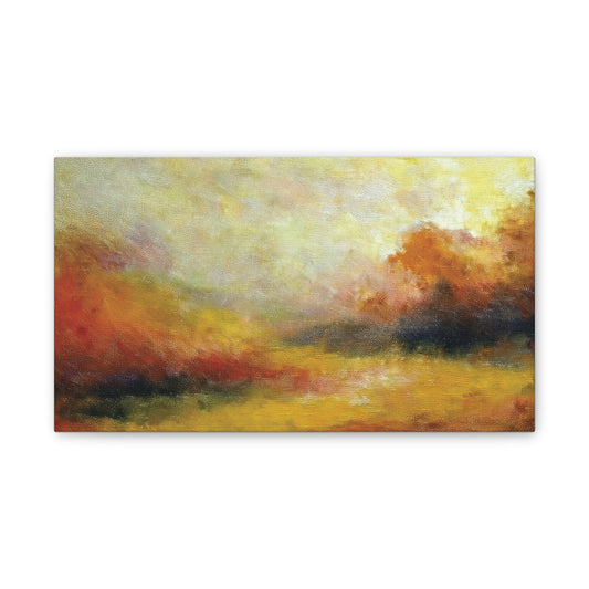 Vibrant Canvas Art Print, Stretched Wall Decor for Living Room, Abstract Landscape Artwork, Home Decoration, Gift for Art Lovers