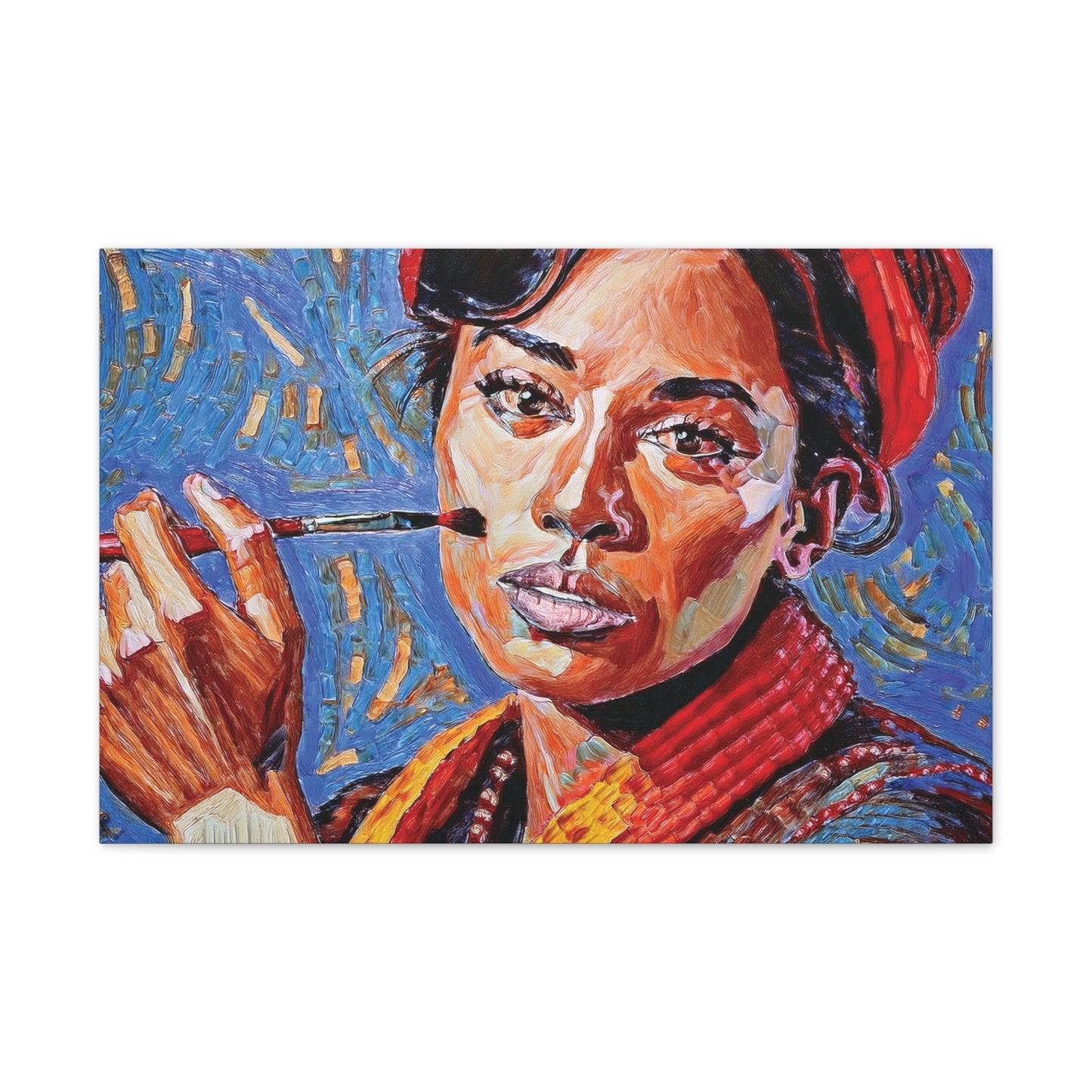 Artistic Canvas Print, Colorful Portrait, Home Decor, Gift for Art Lovers, Wall Art, Unique Artwork