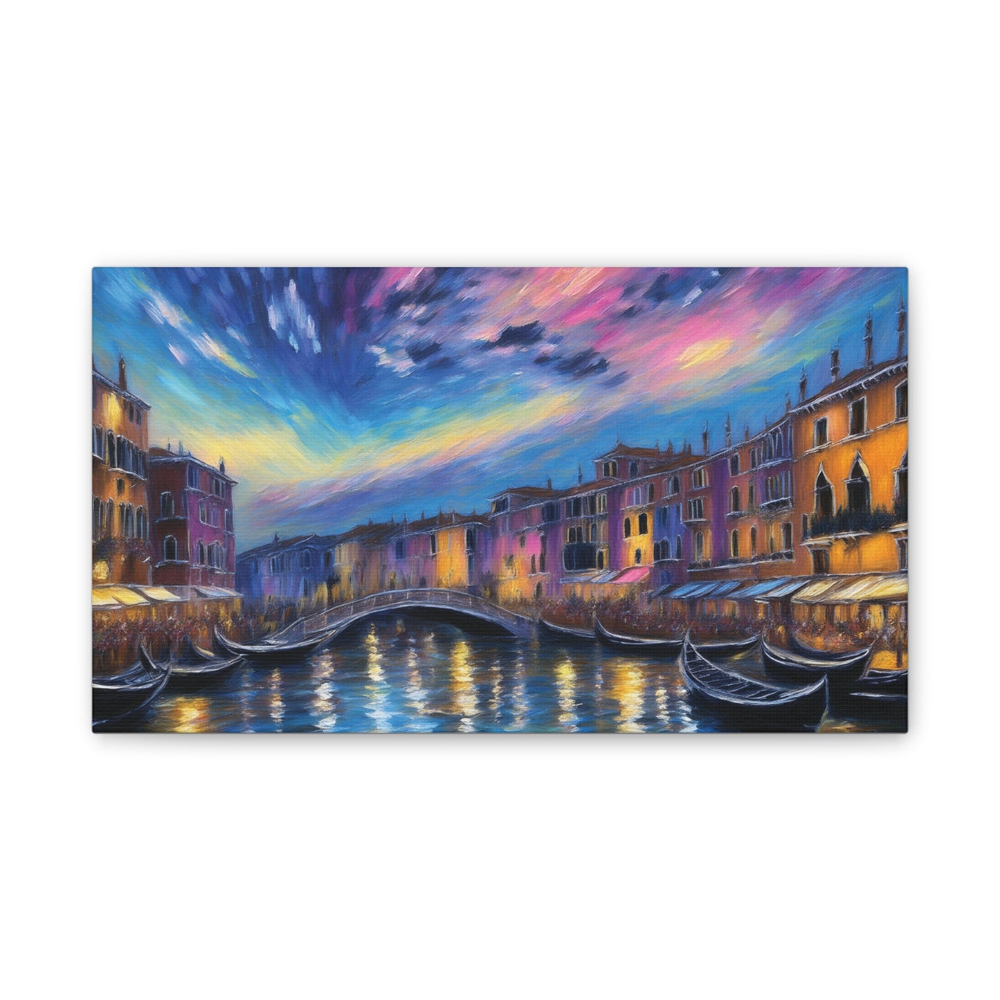 Canvas Wall Art, Serene Venice Scene, Home Decor, Art Gift for Her, Office Wall Decoration, Colorful Landscape Print