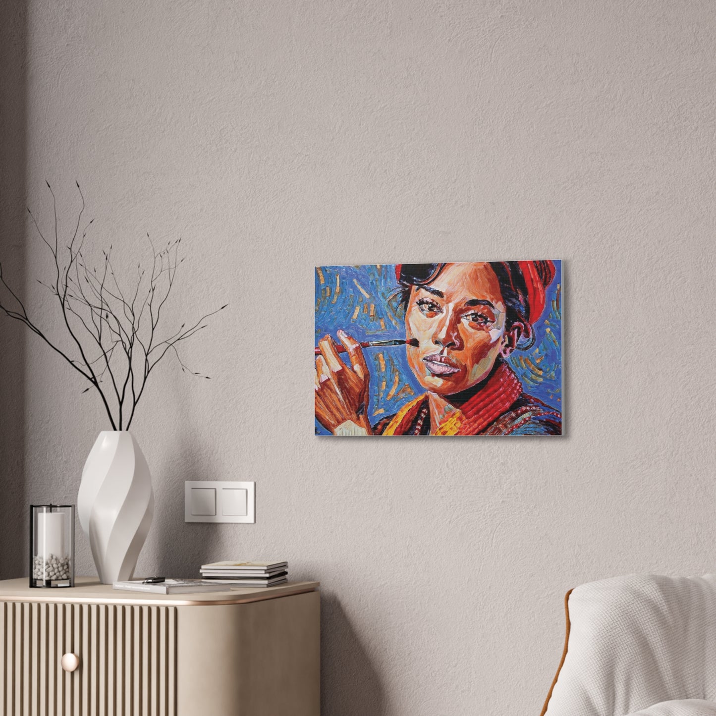 Artistic Canvas Print, Colorful Portrait, Home Decor, Gift for Art Lovers, Wall Art, Unique Artwork