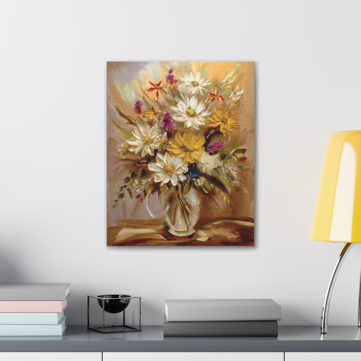 Floral Canvas Art Print, Vibrant Flower Decor, Wall Art for Home, Gift for Garden Lovers, Spring Decoration, Nature-Inspired Artwork