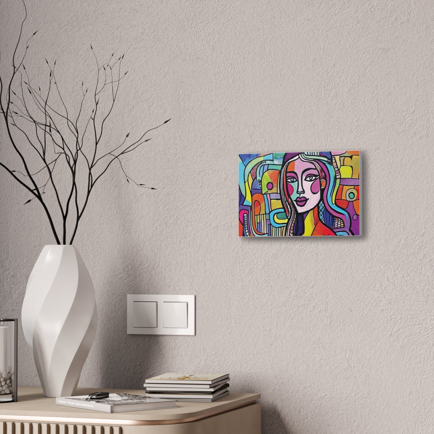 Colorful Canvas Art Print, Abstract Portrait Decor, Wall Art for Home, Colorful Wall Hanging, Gift for Art Lovers