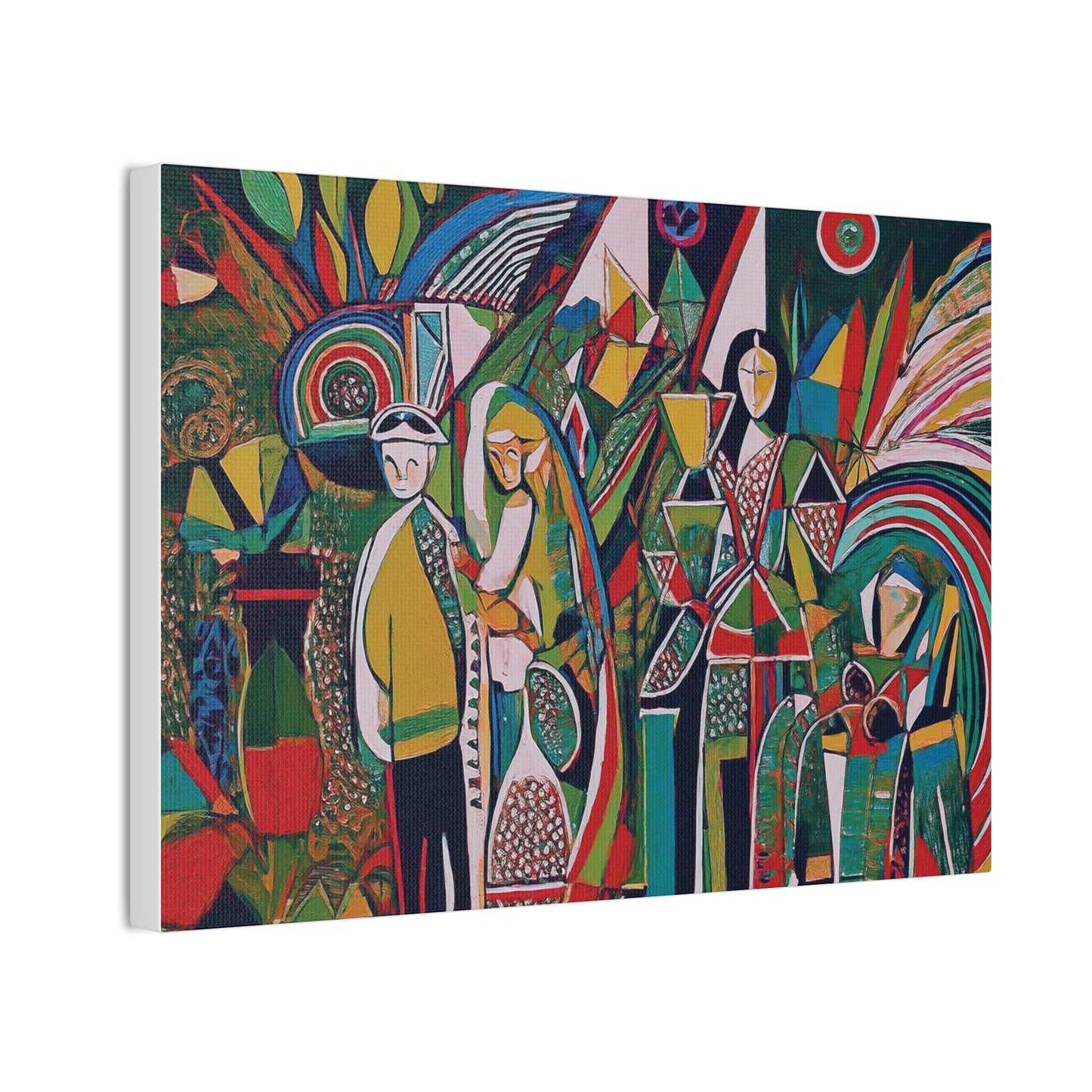 Canvas Print - Colorful Abstract Couple and Lady Standing Away