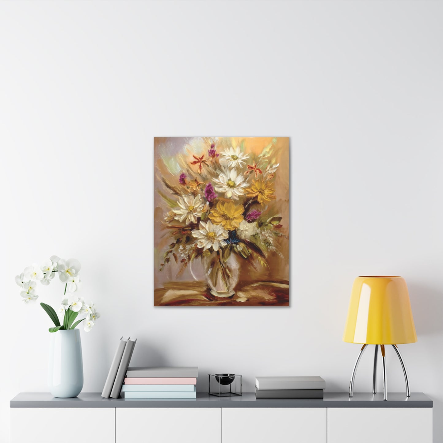 Floral Canvas Art Print, Vibrant Flower Decor, Wall Art for Home, Gift for Garden Lovers, Spring Decoration, Nature-Inspired Artwork
