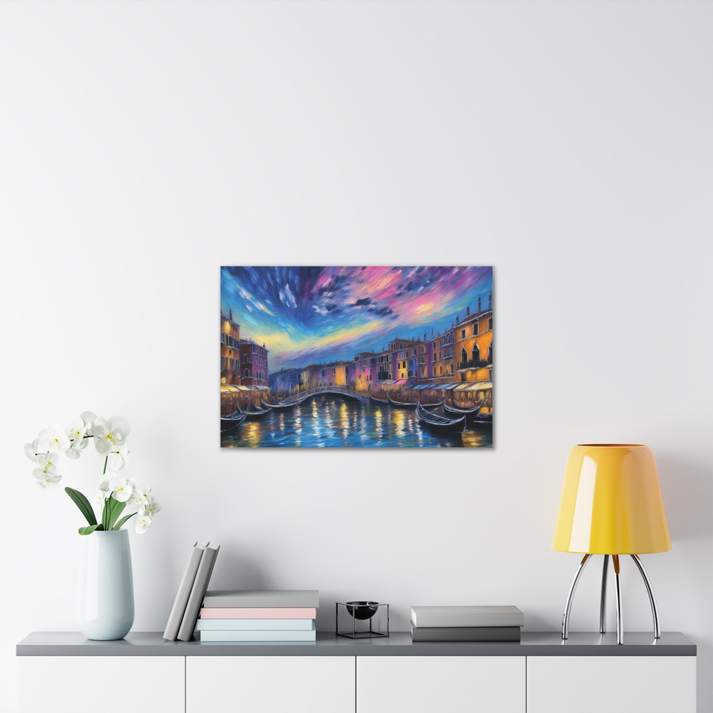 Canvas Wall Art, Serene Venice Scene, Home Decor, Art Gift for Her, Office Wall Decoration, Colorful Landscape Print