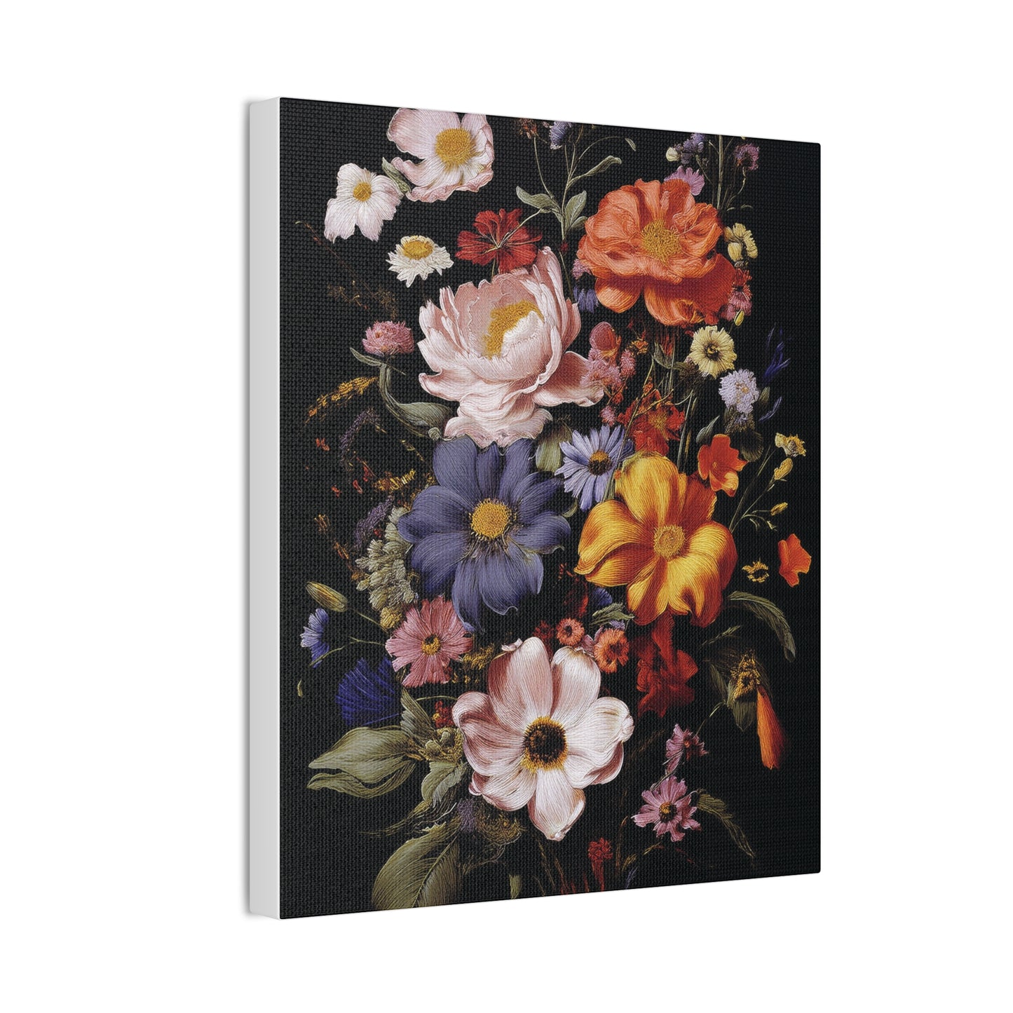 Floral Wall Art Canvas, Botanical Artwork, Home Decor, Gift for Her, Abstract Flower Print, Colorful Flower Canvas