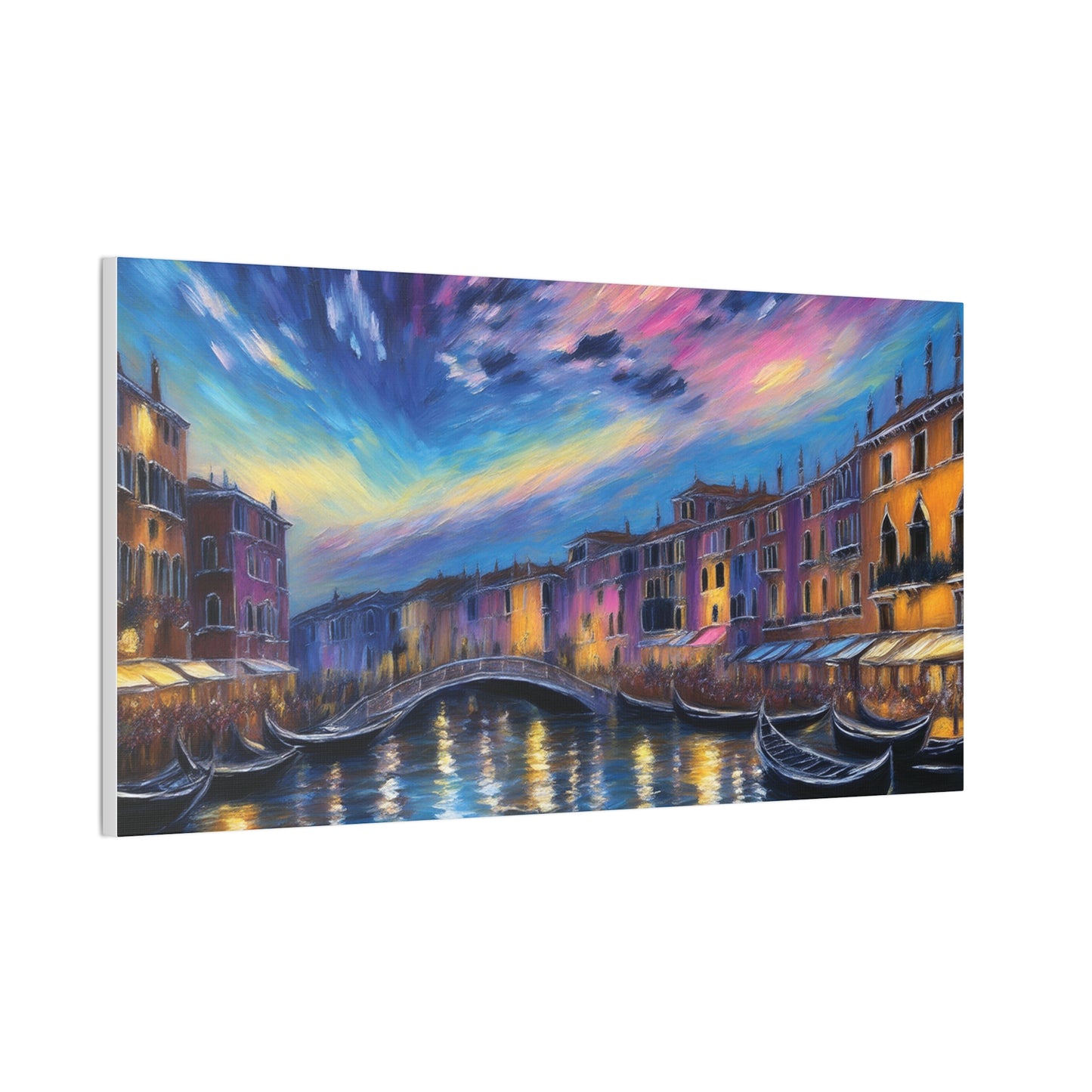 Canvas Wall Art, Serene Venice Scene, Home Decor, Art Gift for Her, Office Wall Decoration, Colorful Landscape Print