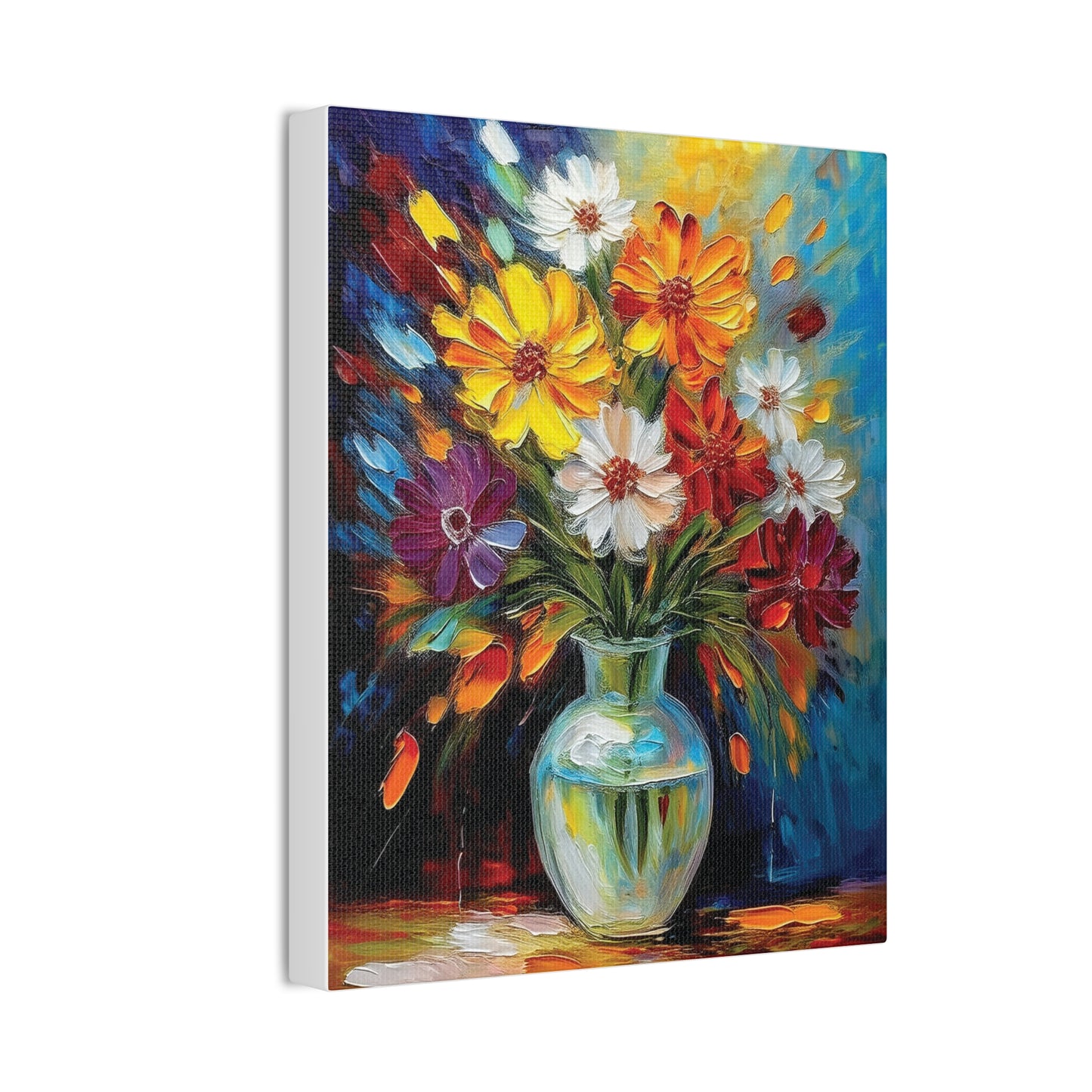 Vibrant Floral Canvas Art, Colorful Home Decor, Flower Wall Art, Bright Room Accent, Unique Gift, Art for All Occasions