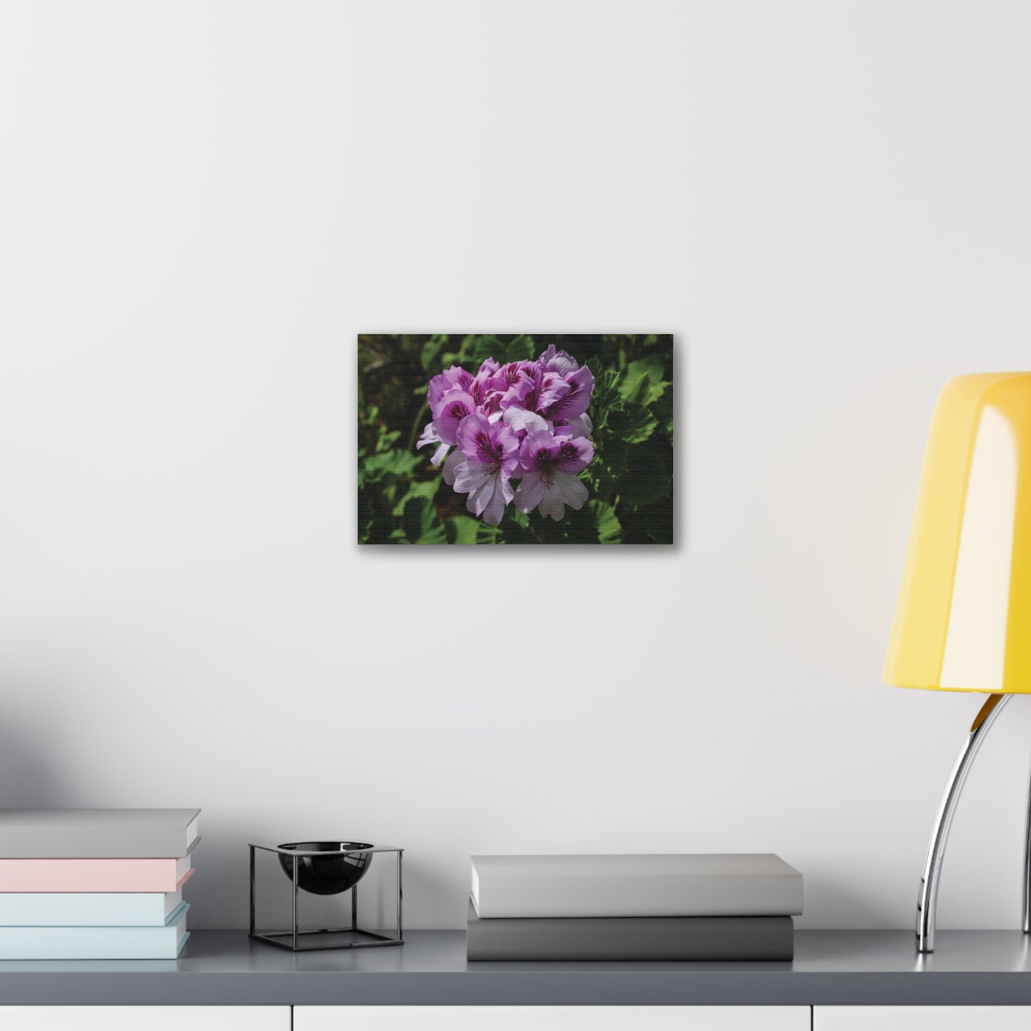 Pink Geranium Floral Canvas Print — Stretched Wall Art