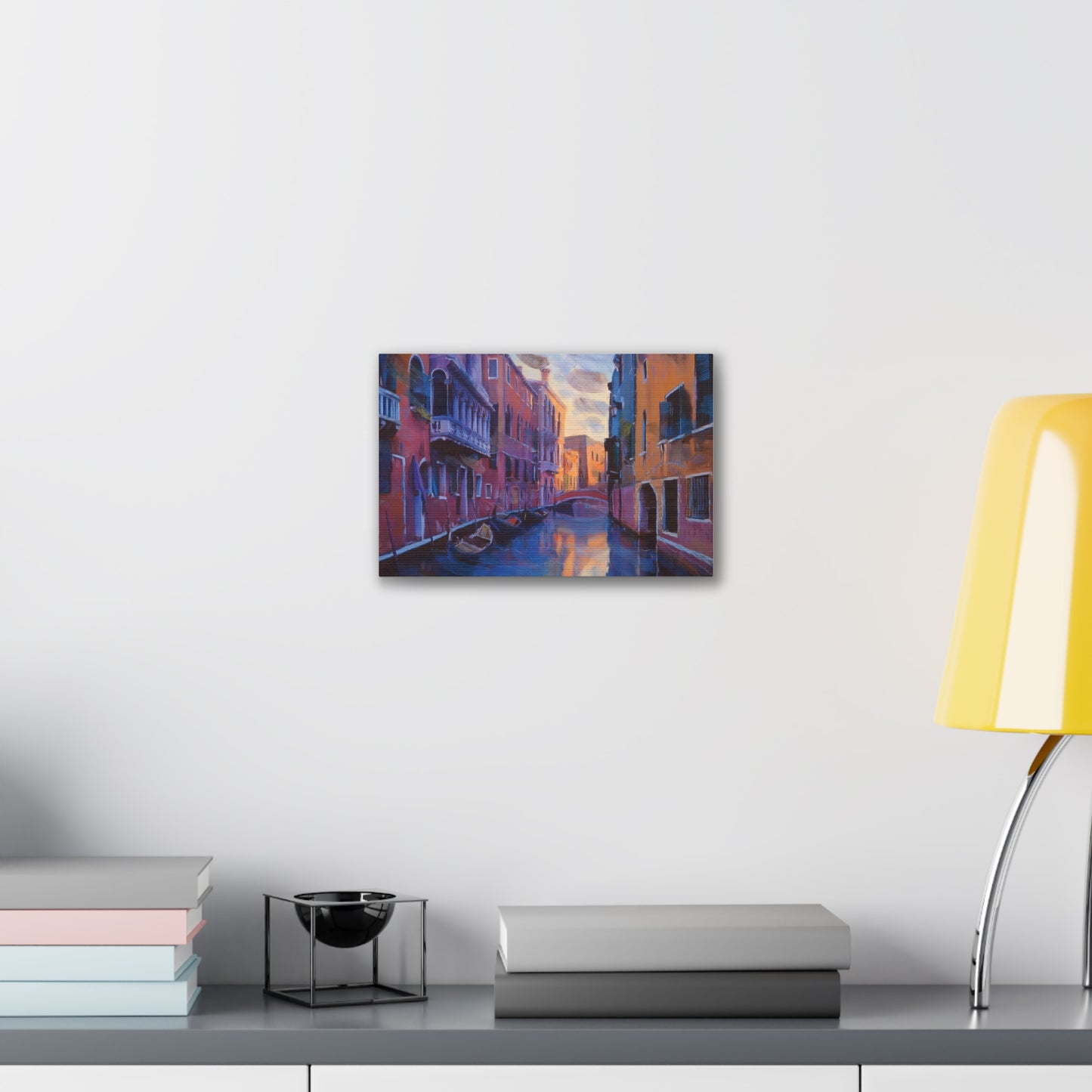 Vibrant Canvas Wall Art, Stretched Art Print, Home Decor, Venetian Landscape, Colorful Artwork, Gift for Art Lovers