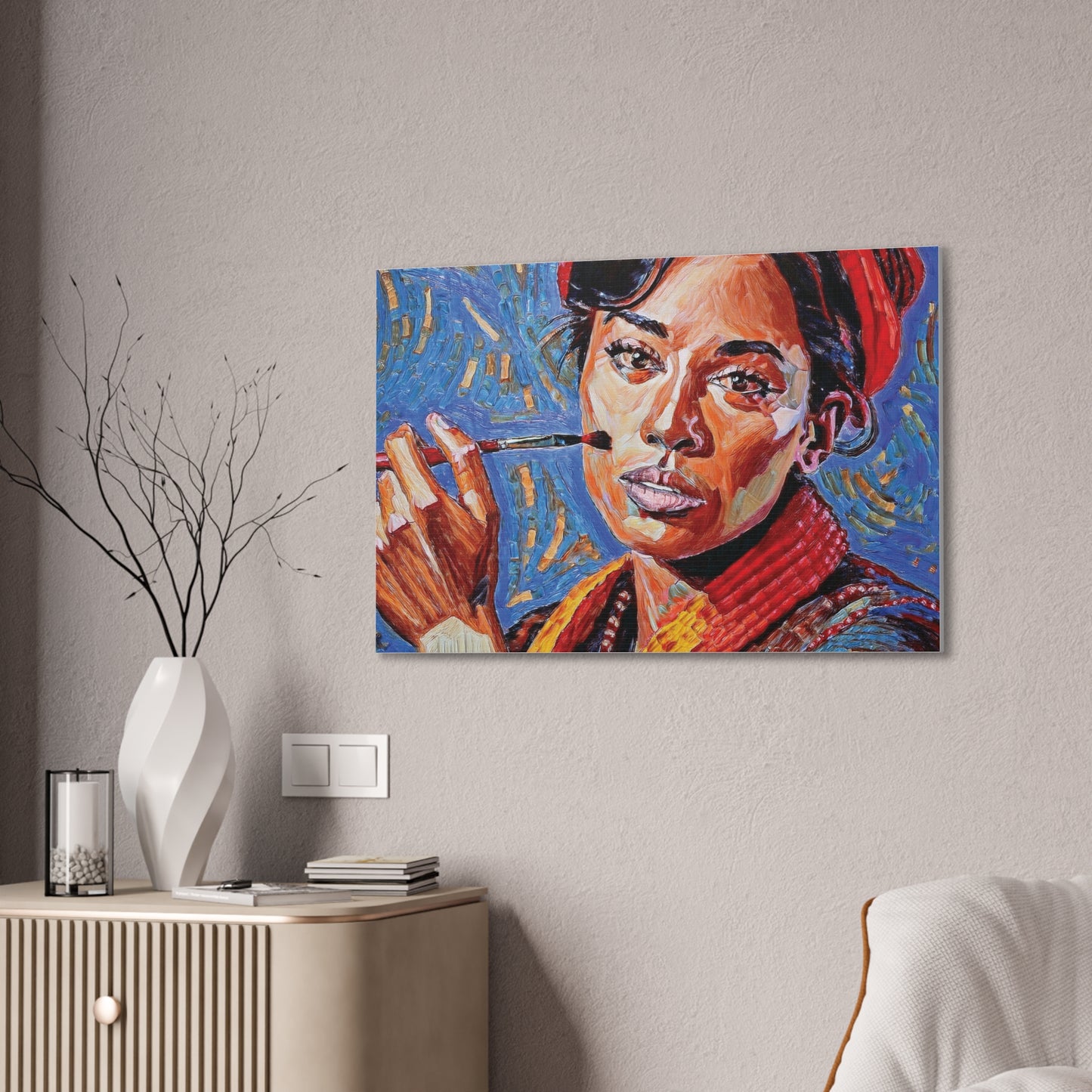 Artistic Canvas Print, Colorful Portrait, Home Decor, Gift for Art Lovers, Wall Art, Unique Artwork